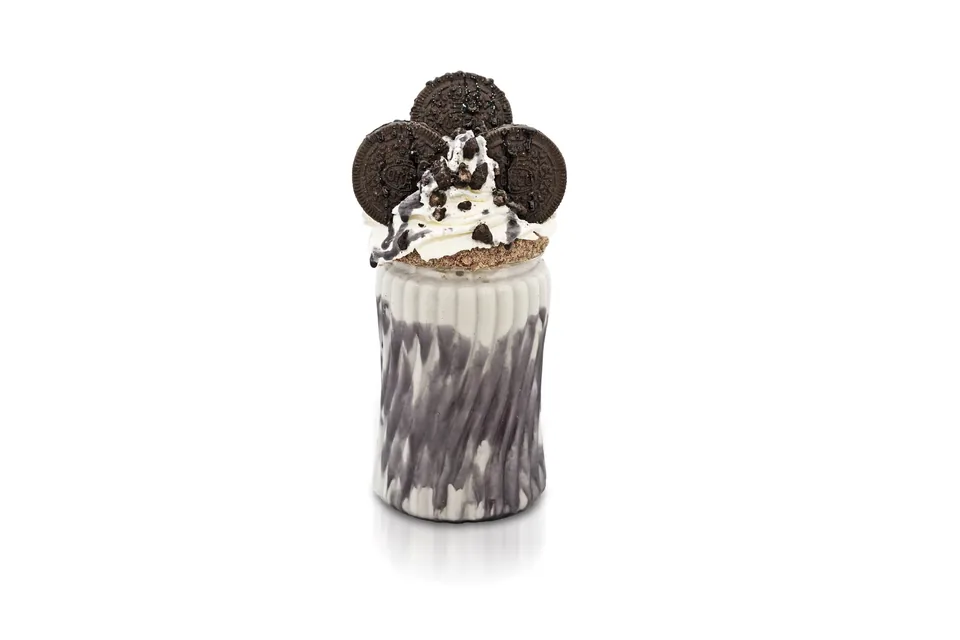 Cookies and cream freakshake on white