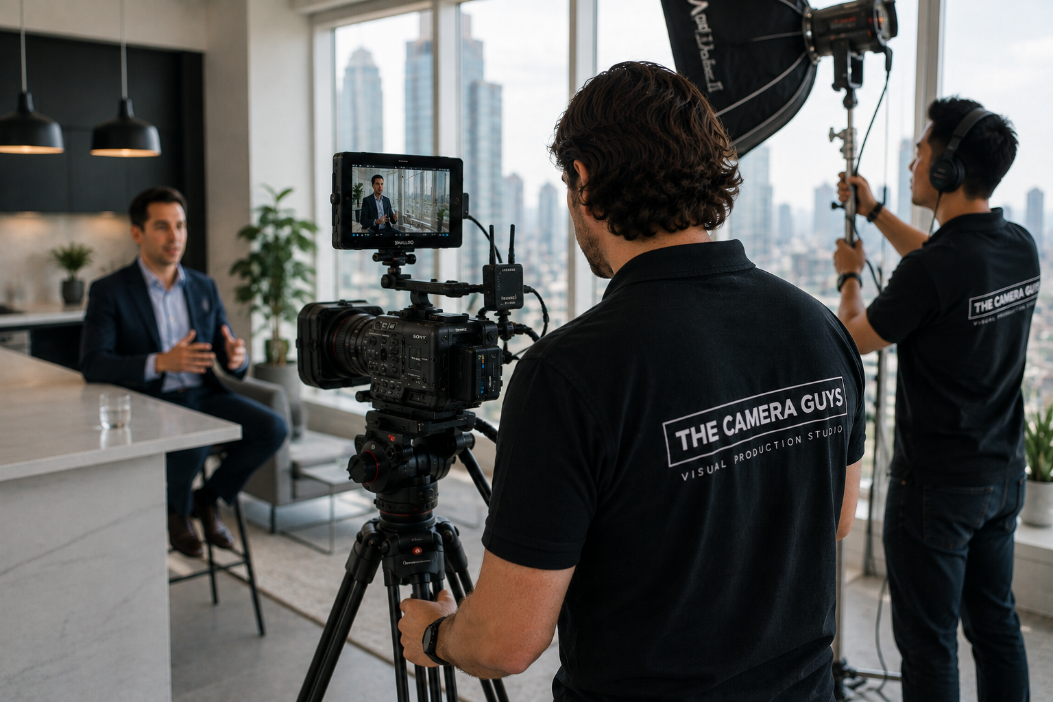 Camera operator filming a property production in Colchester, Essex