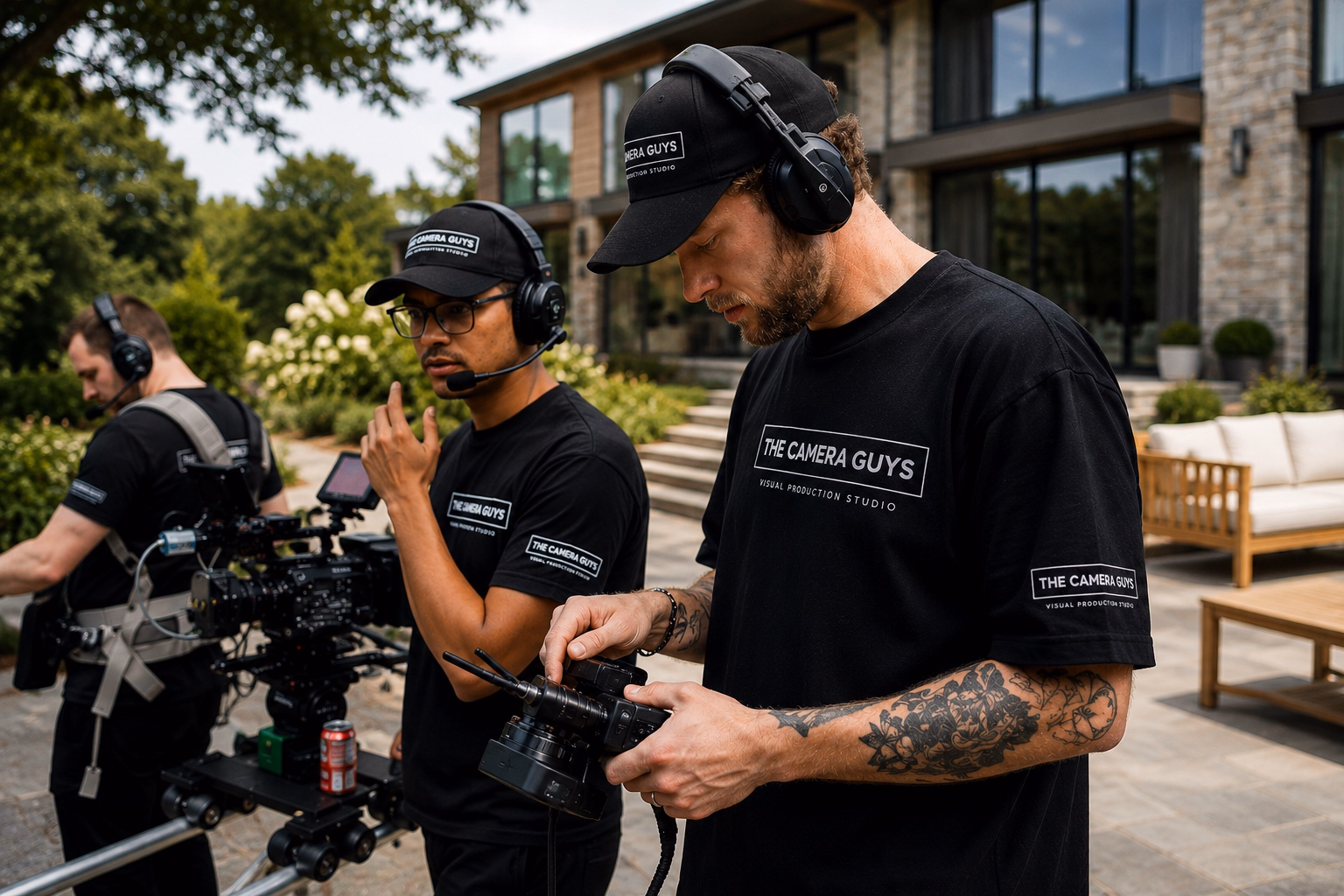 The Camera Guys video production team on location