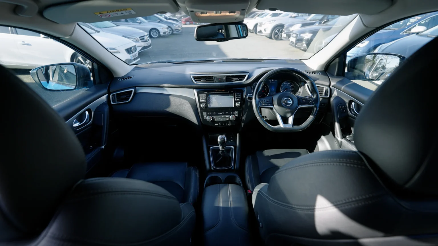 Nissan Qashqai interior at Target Car Supermarket during a social media video shoot