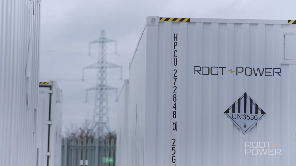 Root-Power battery storage units and electrical infrastructure at Coryton