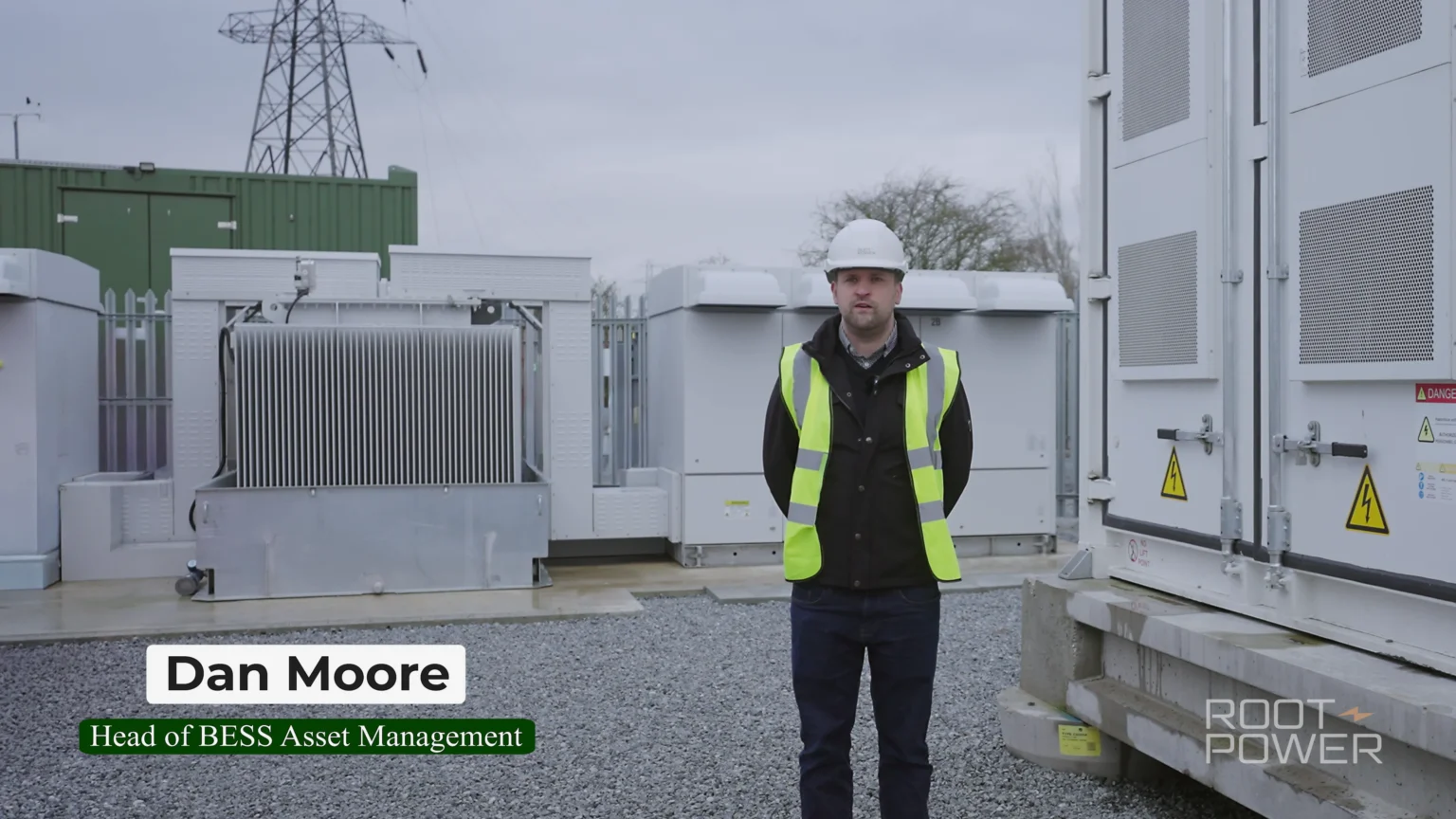 Dan Moore presenting a Root-Power project update at Coryton BESS