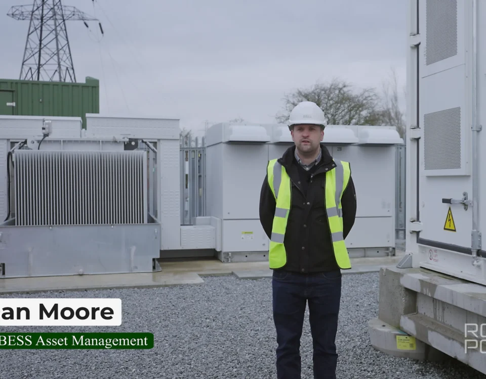 Dan Moore presenting a Root-Power project update at Coryton BESS