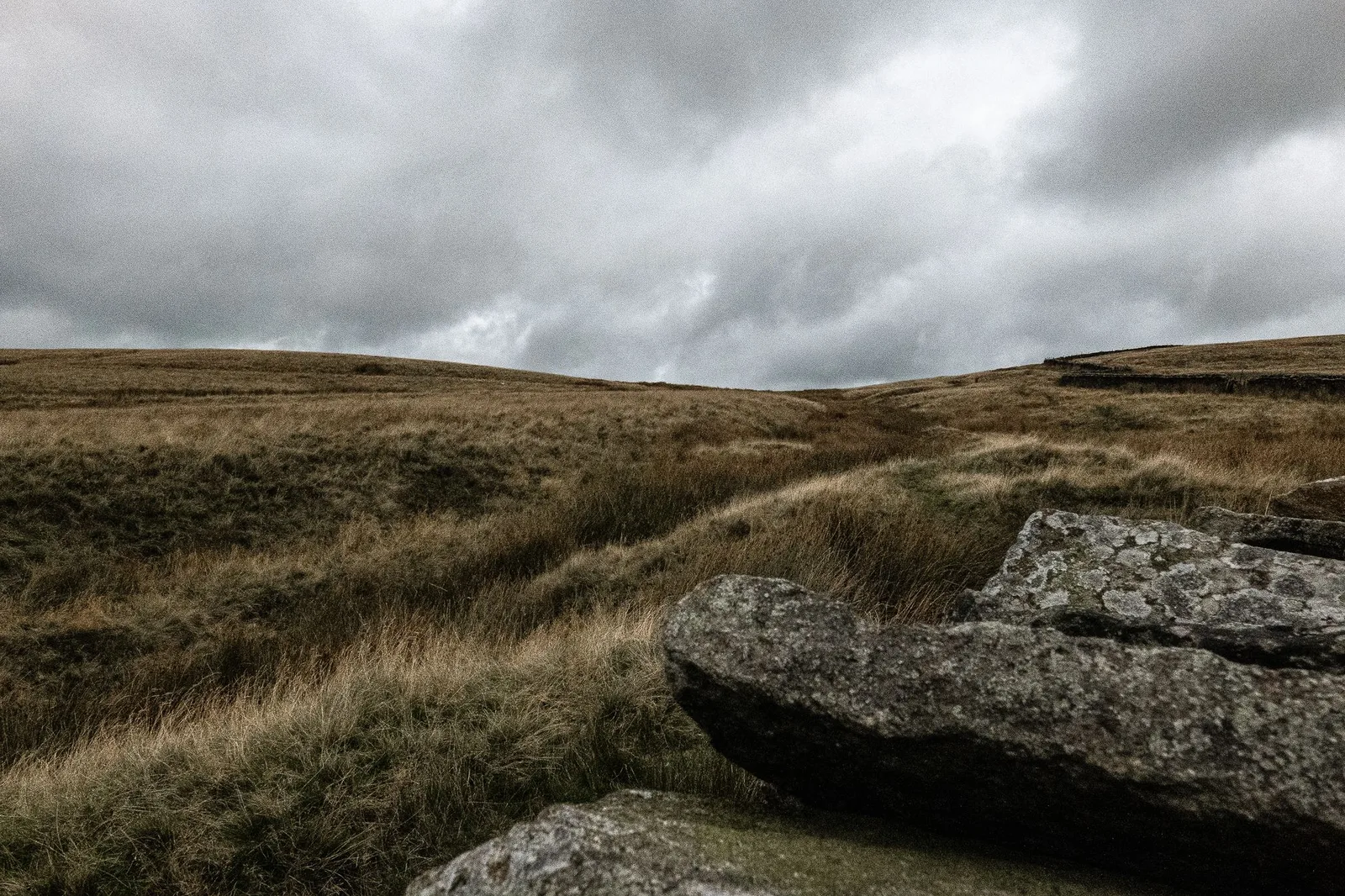 Dramatic clouds gathering over English moorland