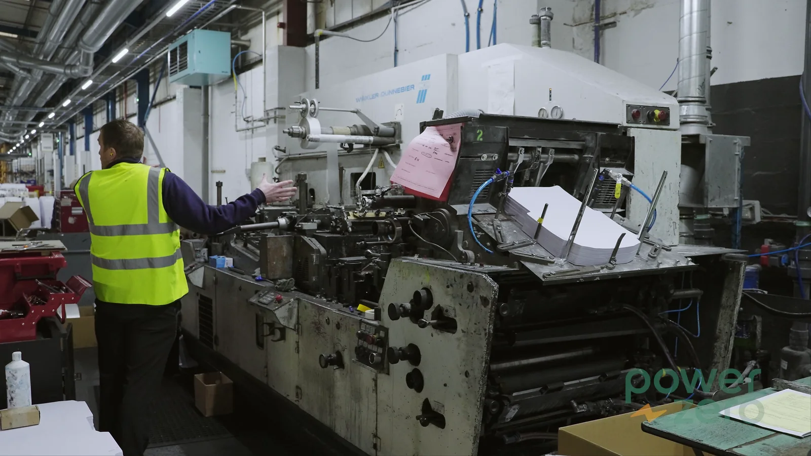 Industrial production line filmed inside the Mail Solutions factory
