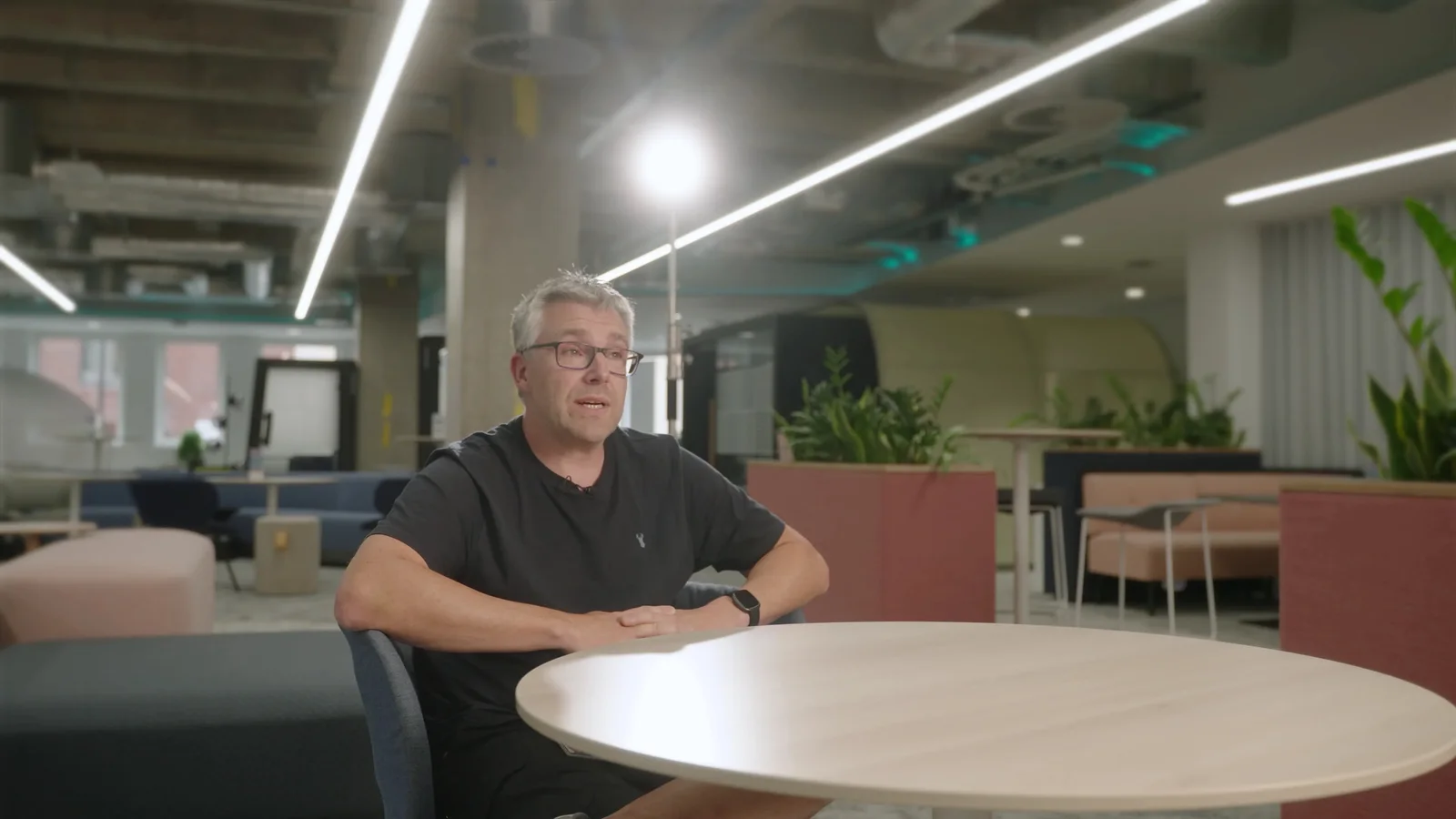 Wide view of the customer interview at Sony headquarters