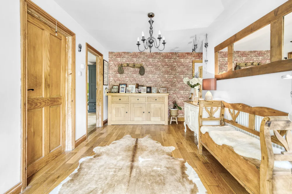 Entrance hall with timber furniture — Vancouver, Brockley