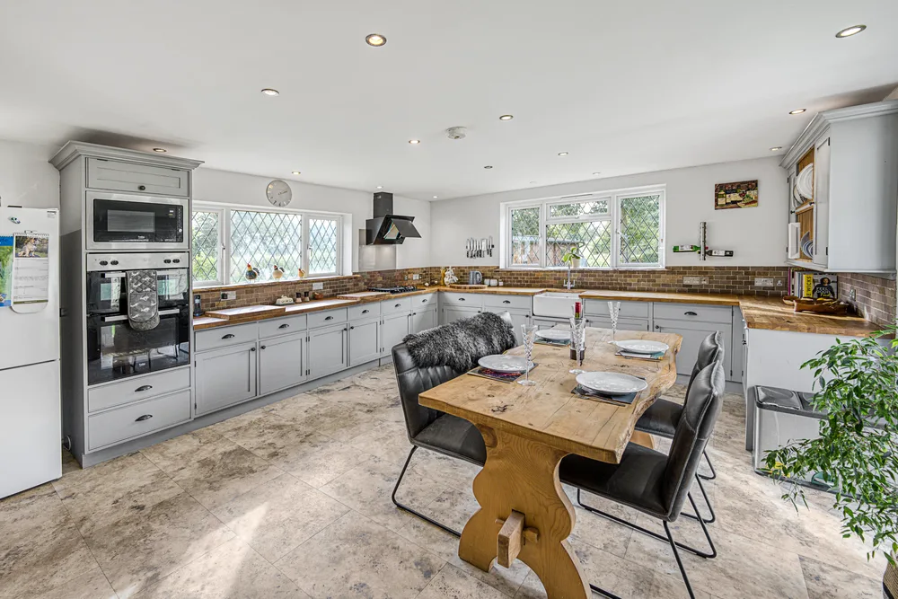 Kitchen with grey cabinets and island — Vancouver, Brockley