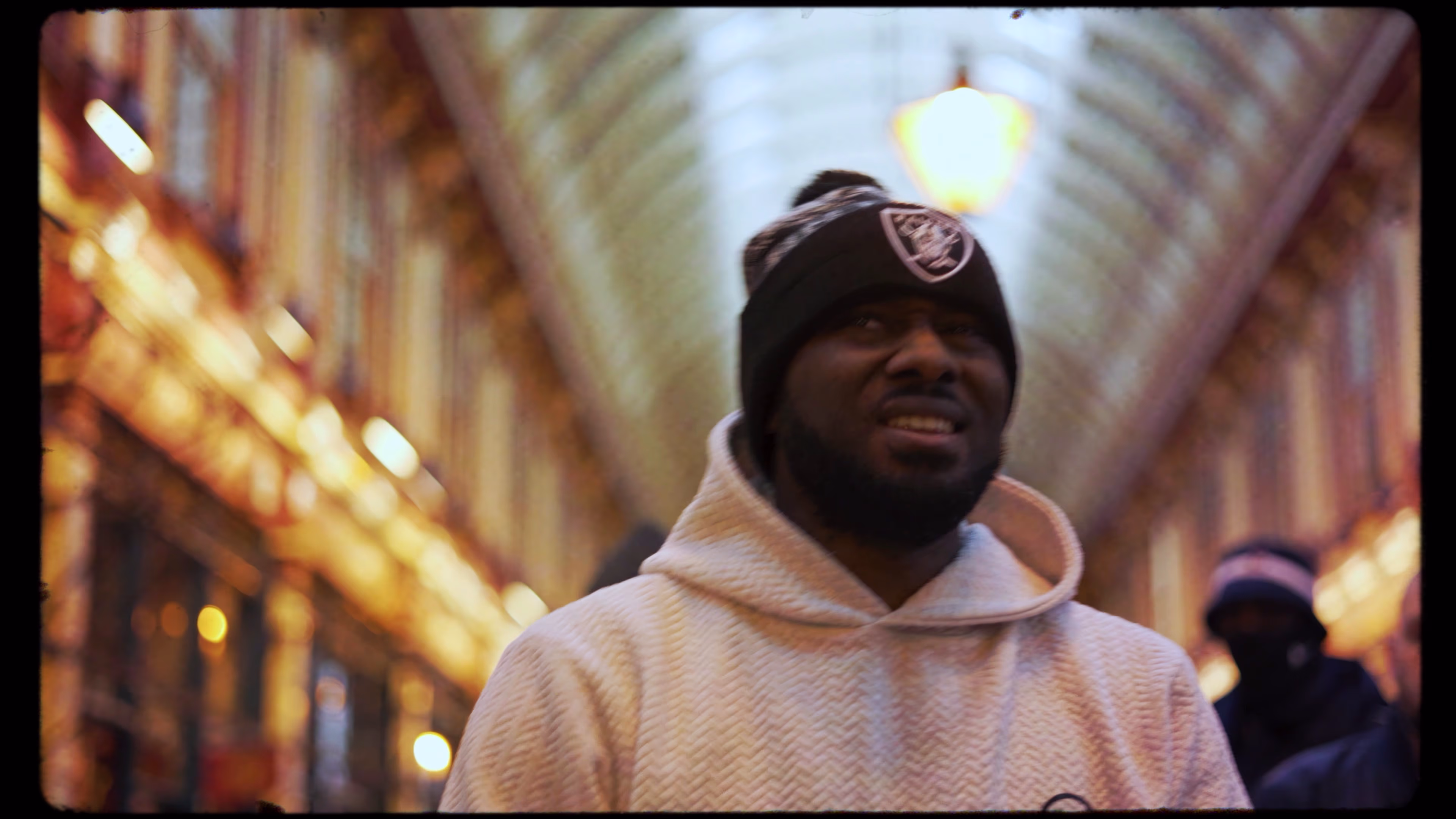 New Guardz member performing beneath Leadenhall Market’s glass roof