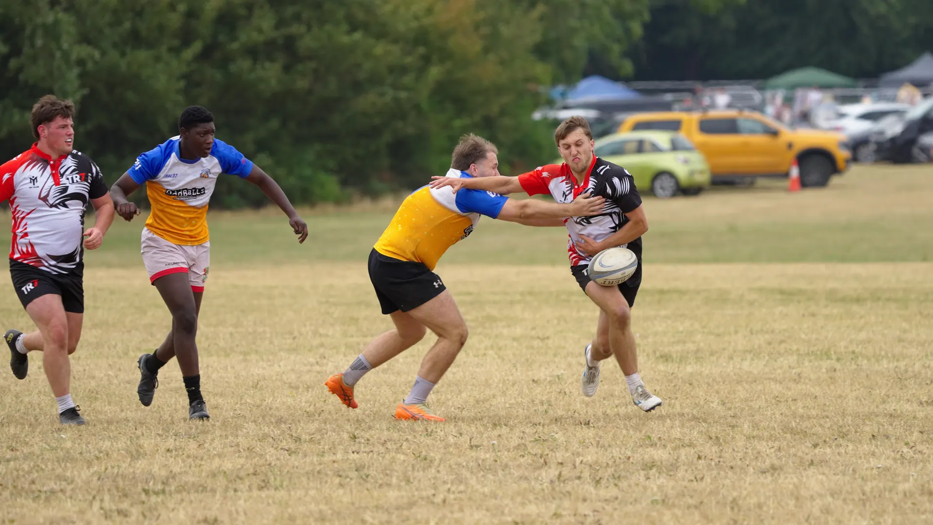 TR7 ball carrier meeting a defender during the tournament