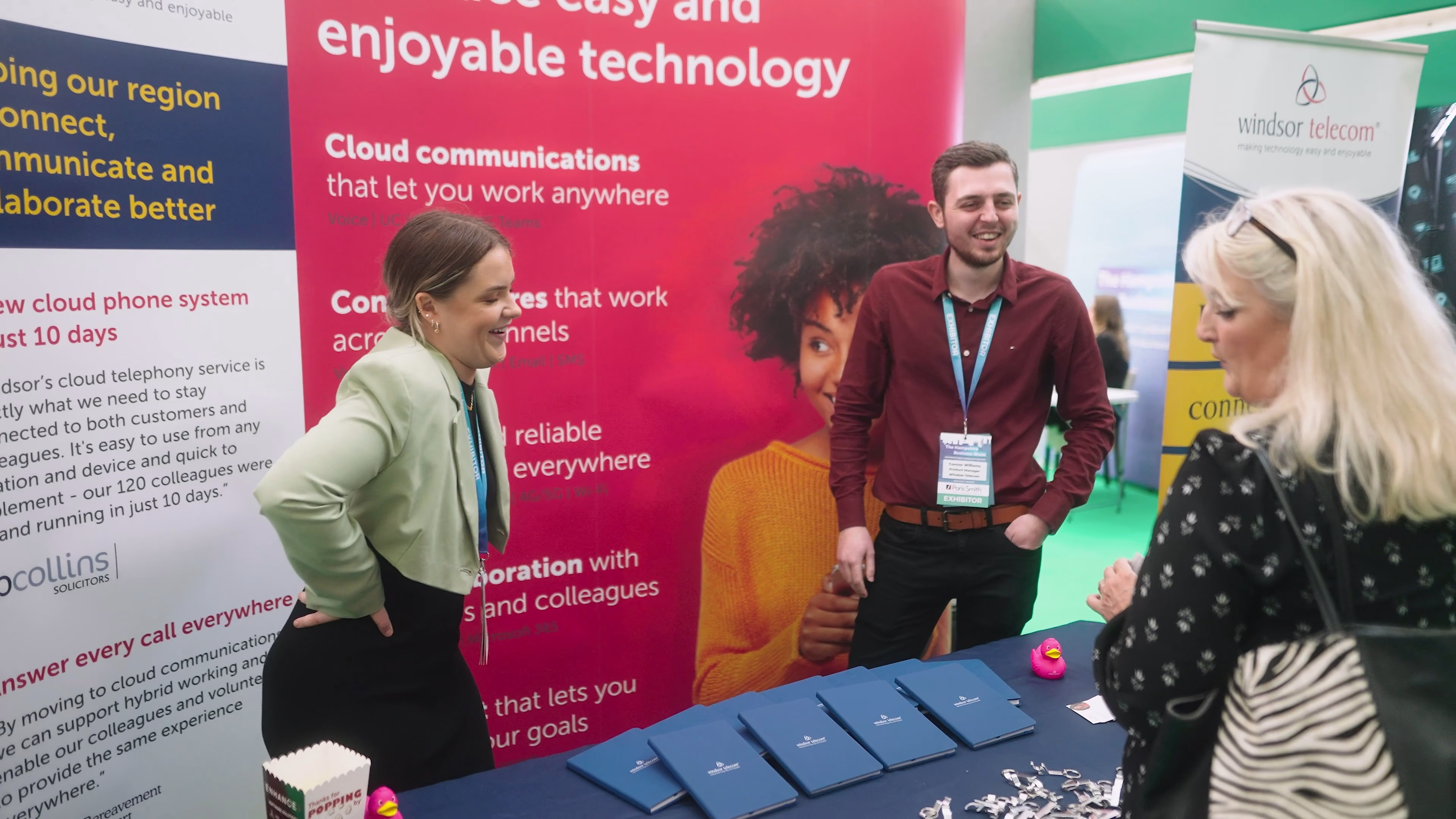 Exhibitors having a conversation at Hampshire Business Show