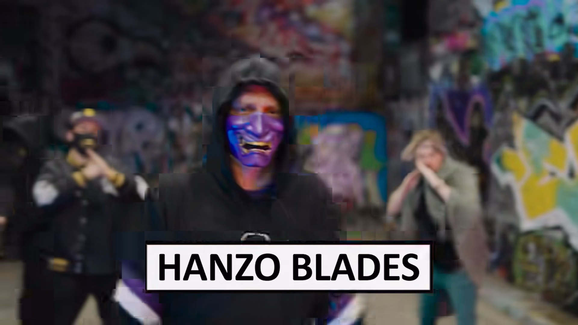 Performer moving towards camera in Hanzo Blades