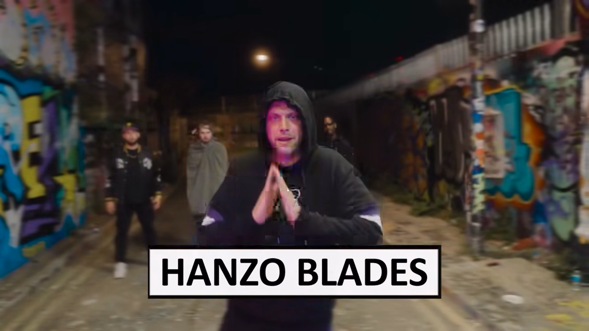 Hanzo Blades performance staged at night in the Graffiti Tunnel