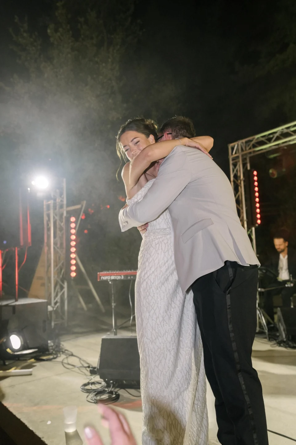 Ellie and Ernie embracing during the evening celebrations