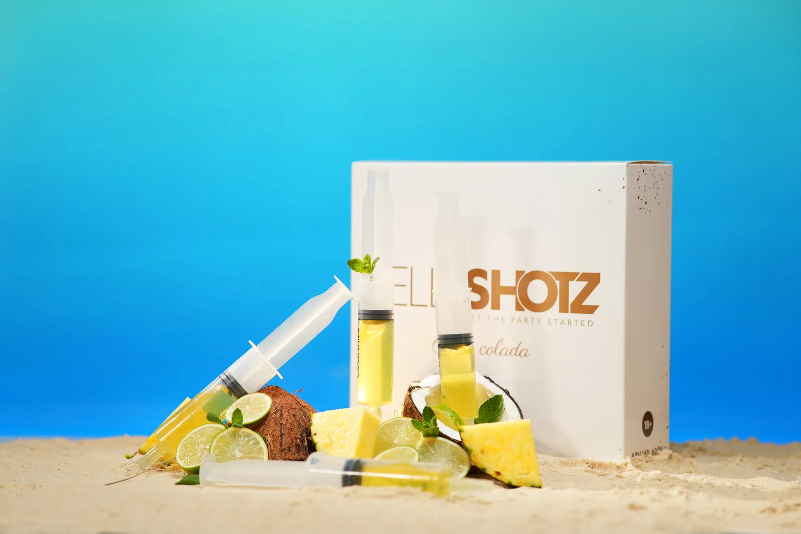 Jellyshotz Piña Colada wedding-range product arrangement