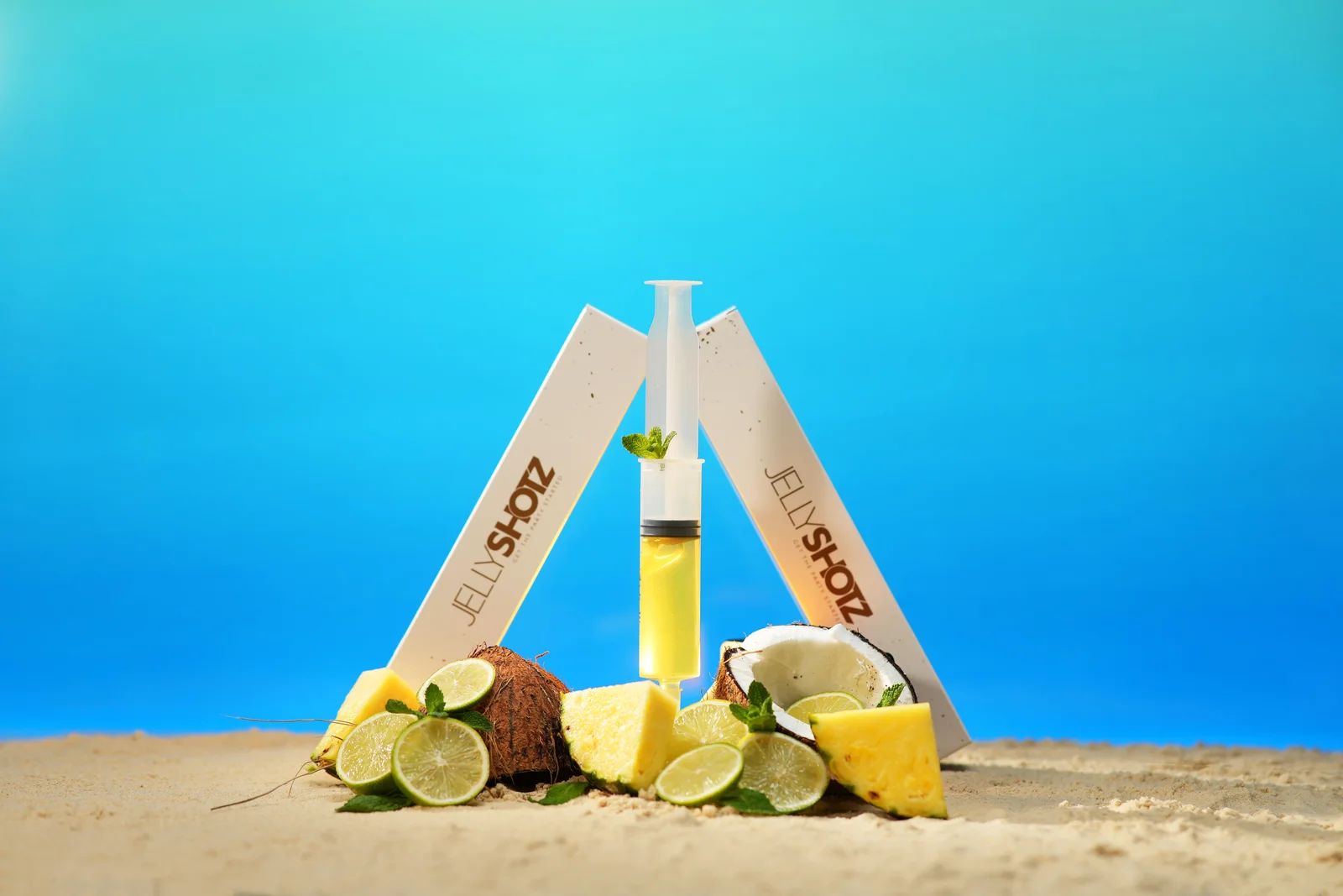 Jellyshotz Piña Colada wedding-range product arrangement