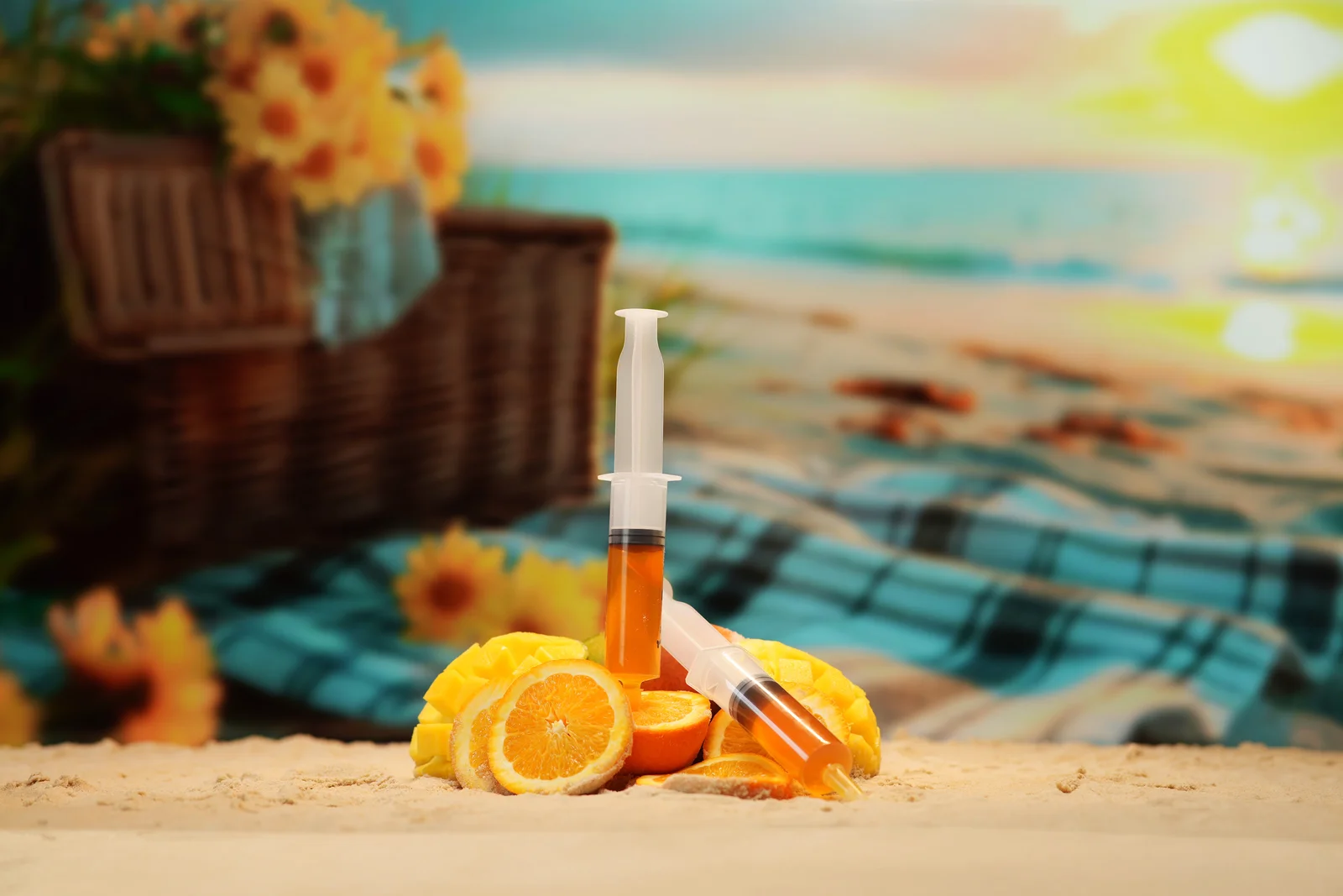 Jellyshotz Mango & Orange Vodka — standalone syringes with mango and orange