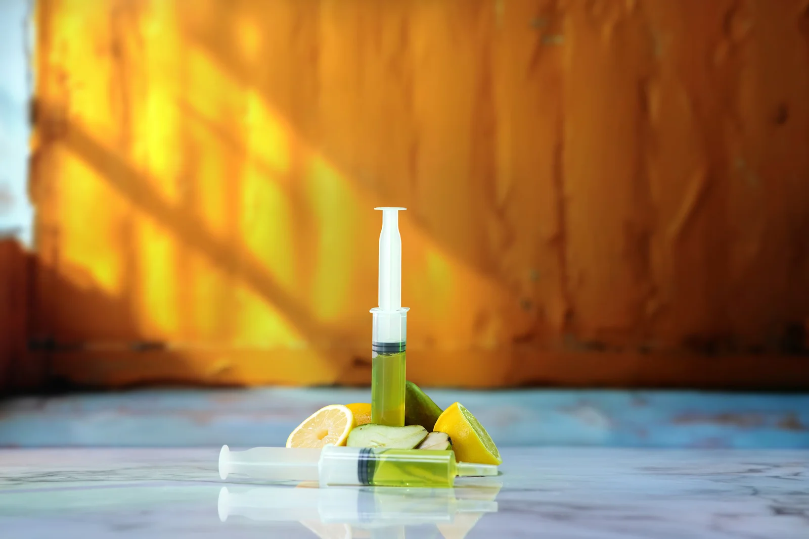 Jellyshotz Pear & Lemon Gin — standalone syringes with pear and lemon