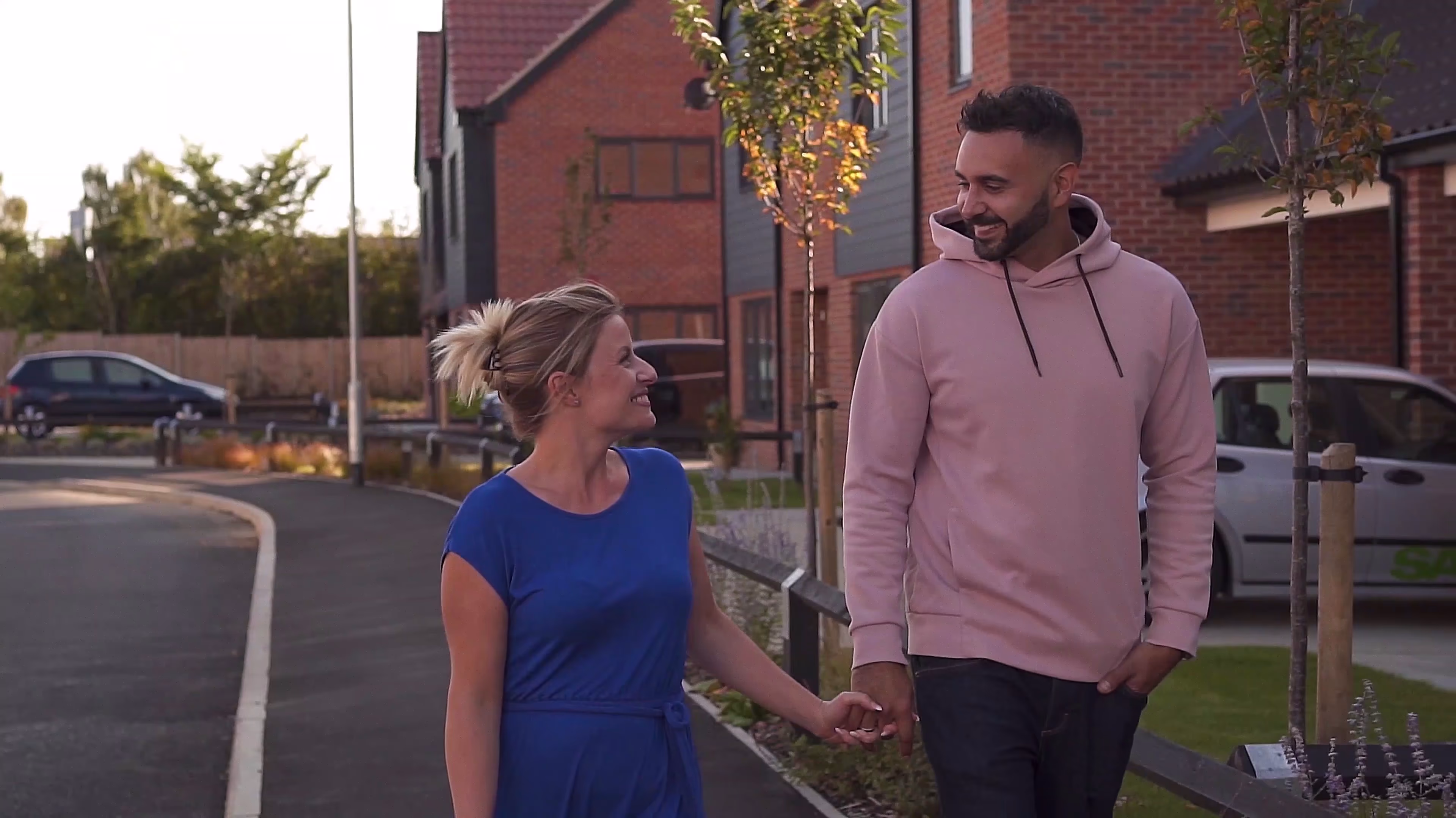Jake and Lisa arriving together outside their new home