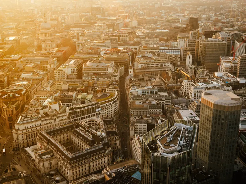 London skyline and the River Thames at sunset