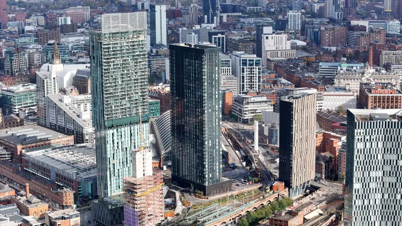 Manchester skyline from above