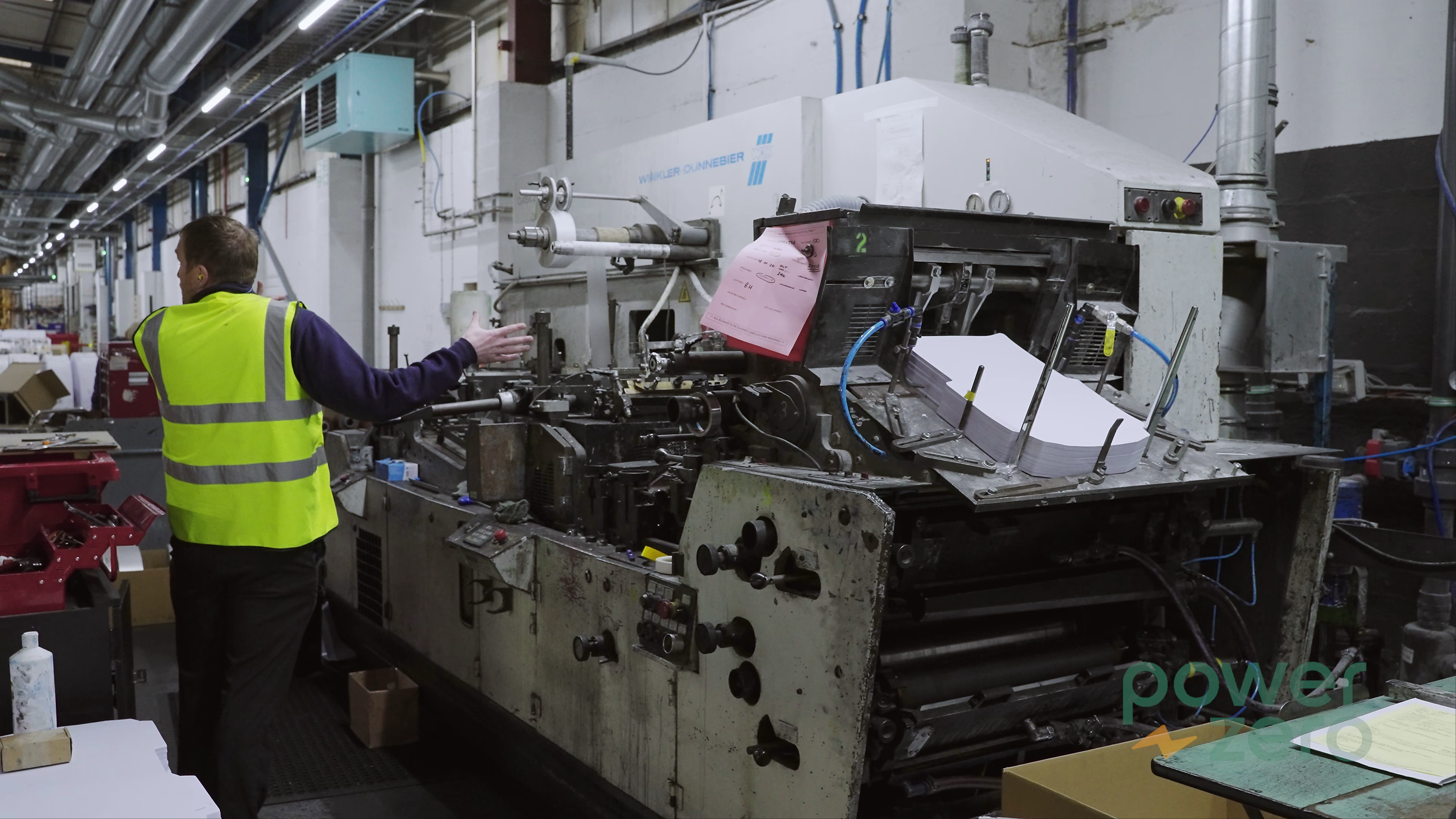 Industrial production line filmed inside the Mail Solutions factory