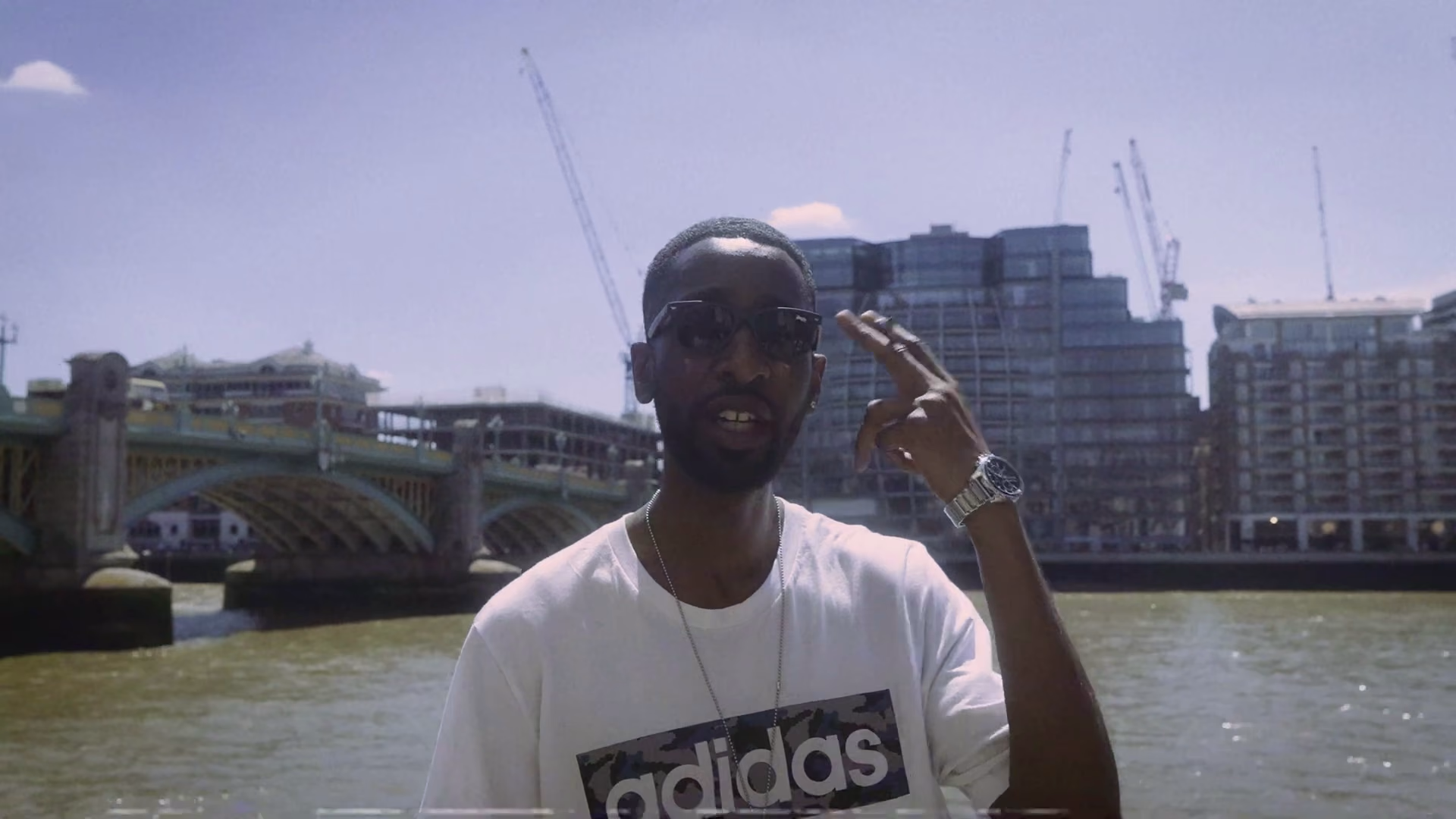 Riverside London performance scene from the Swarmer music video