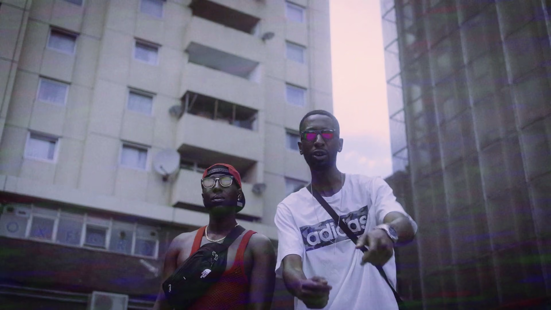 New Guardz members performing Swarmer beneath a London residential block
