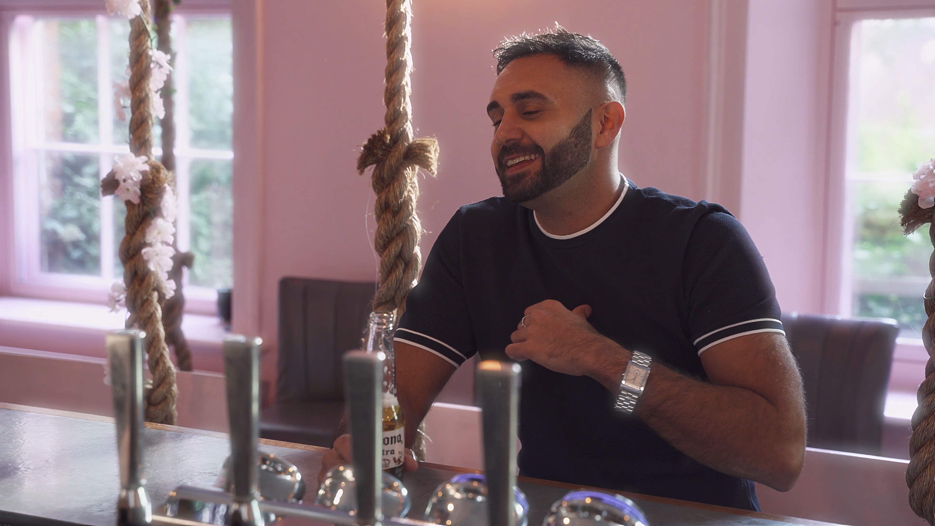 Jake Aldridge performing during the Partners in Crime music video production in Norwich