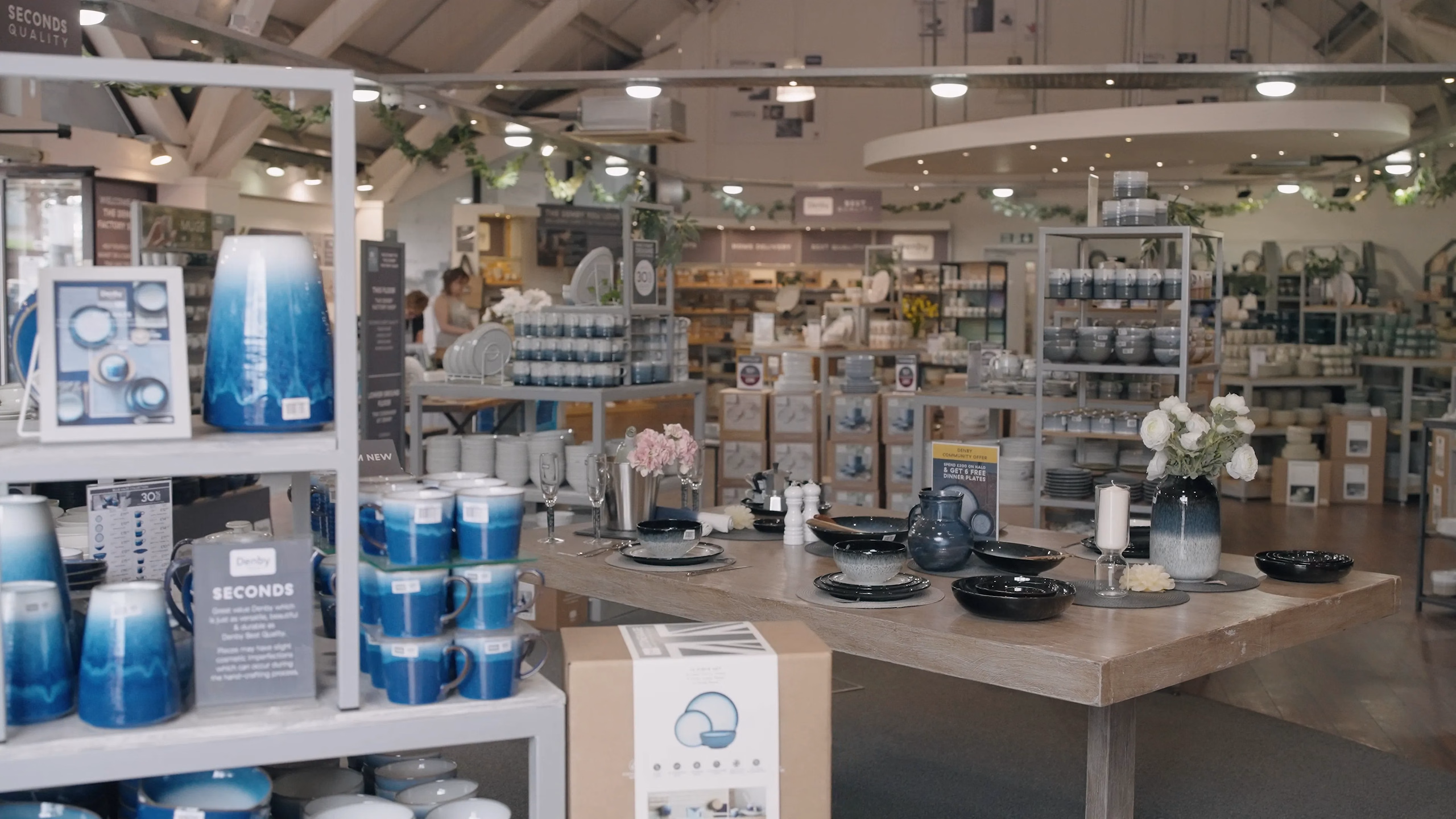 Interior of the Denby Pottery factory shop