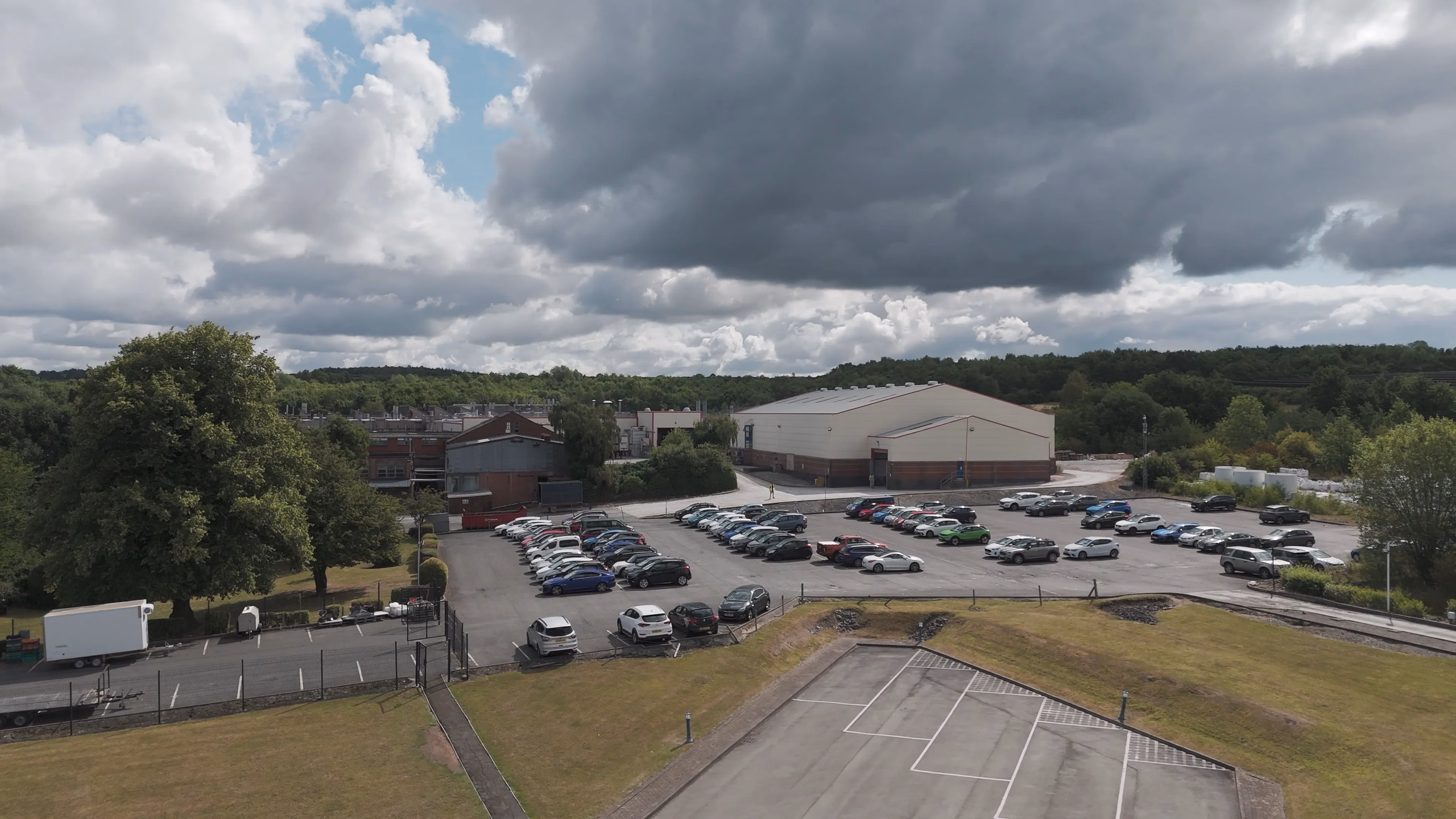 Aerial view across the wider Denby site