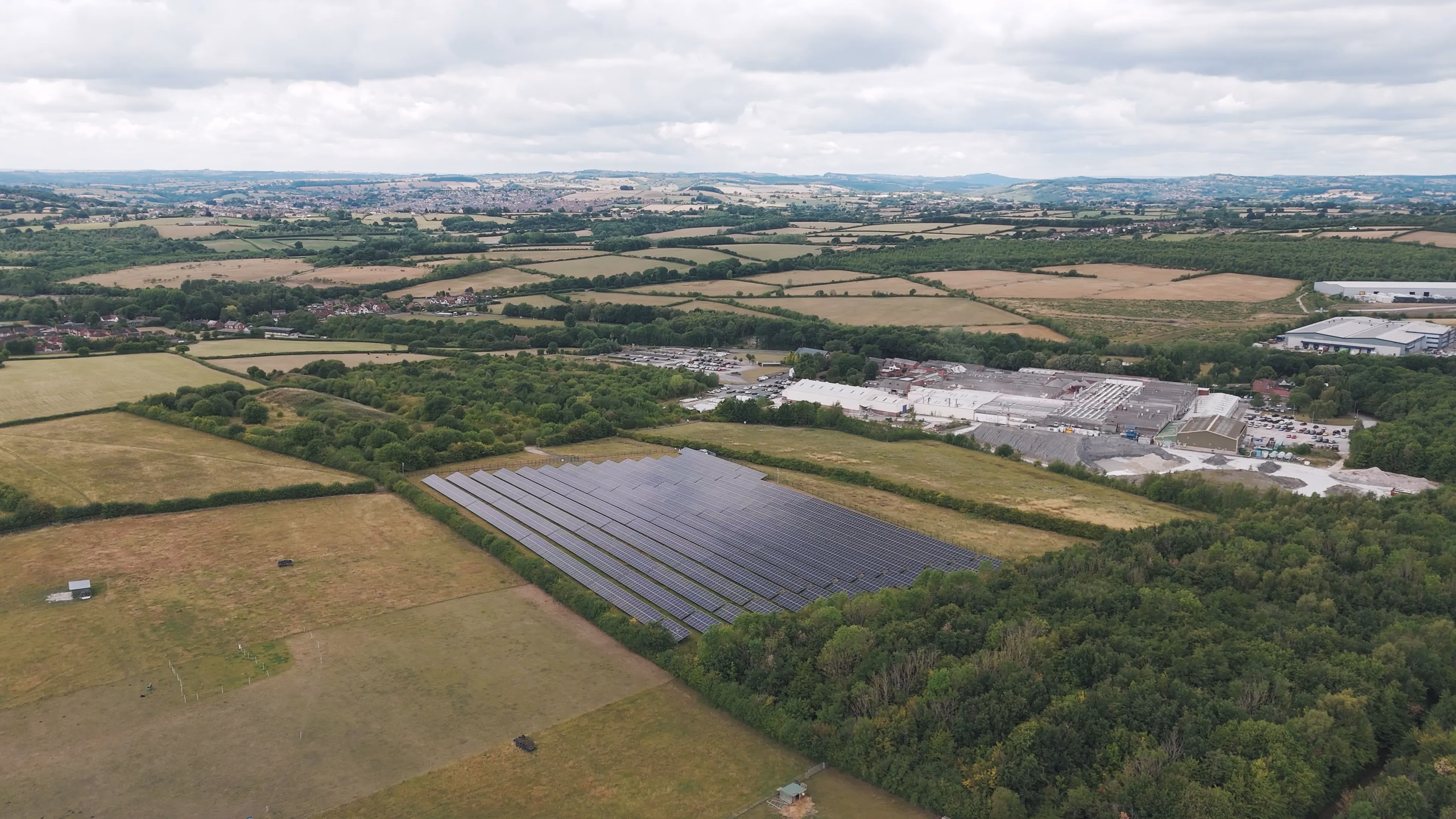 The solar array in the Derbyshire landscape