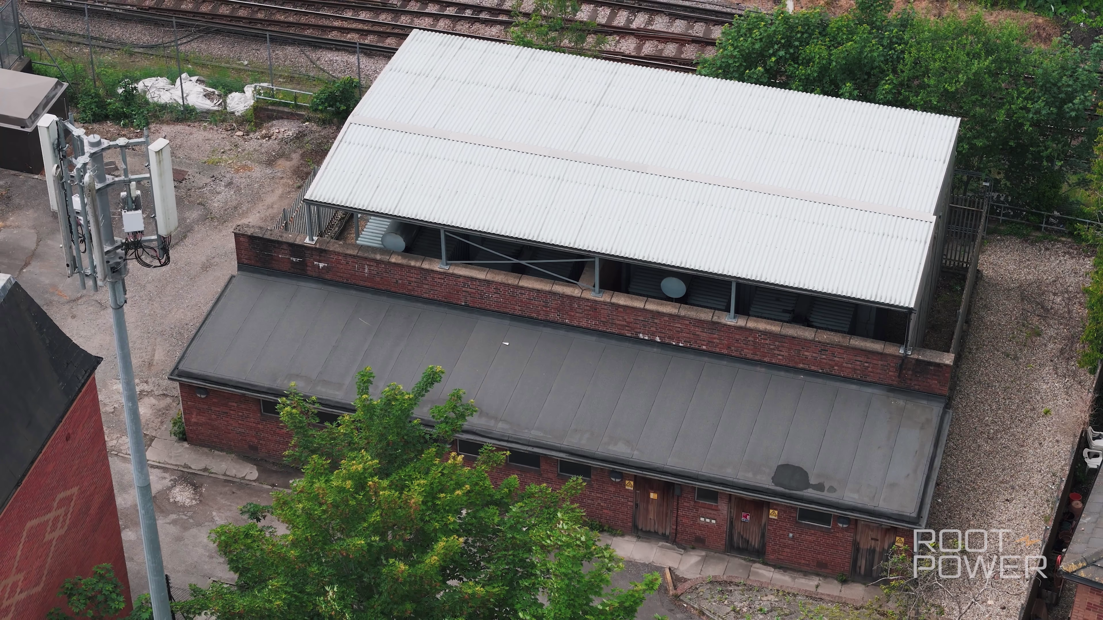 Aerial view of electrical infrastructure near the Tillingdown project