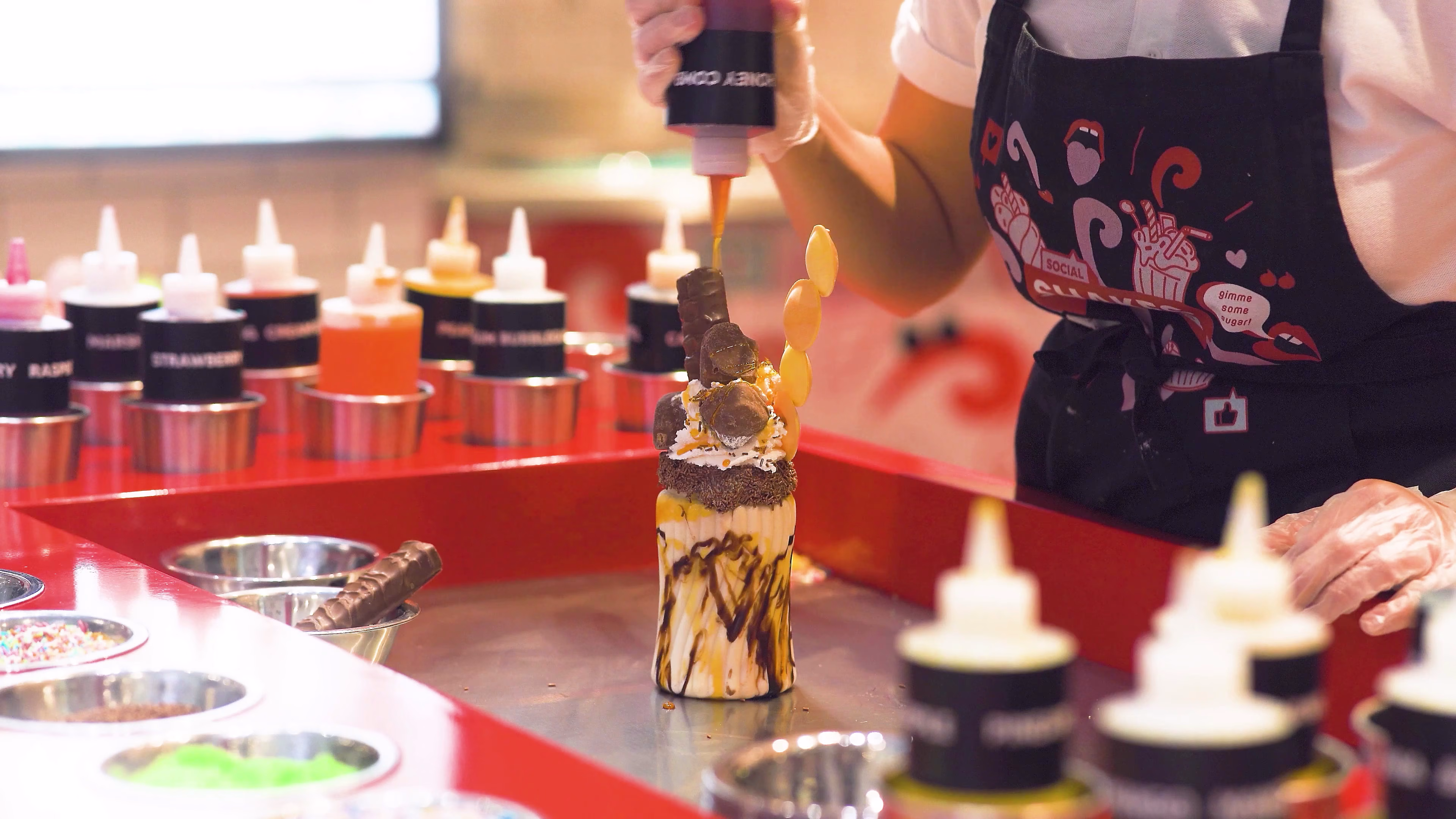Social Shakes product preparation shown in a landscape format