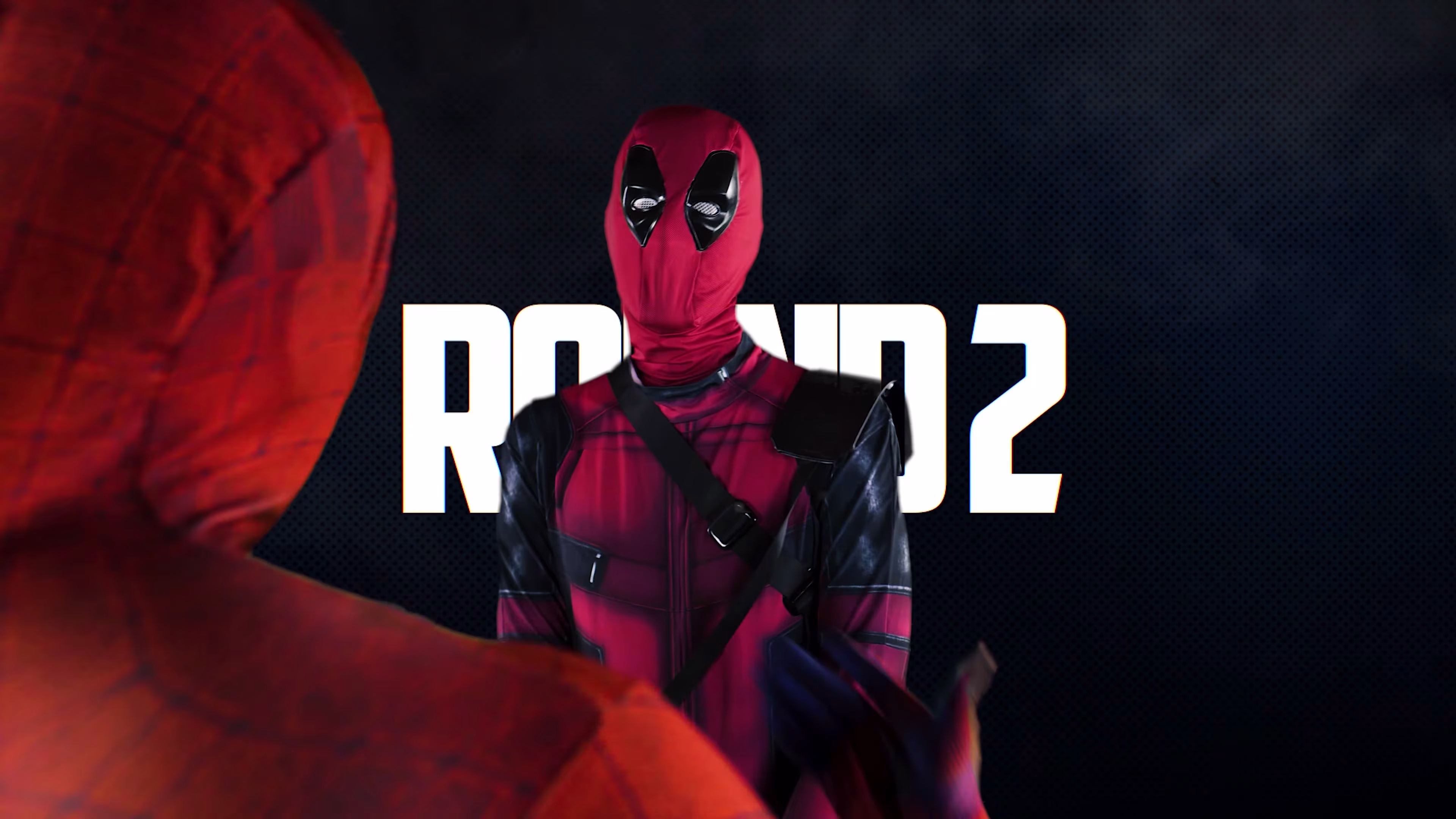 Deadpool begins round two with bold white lettering behind him