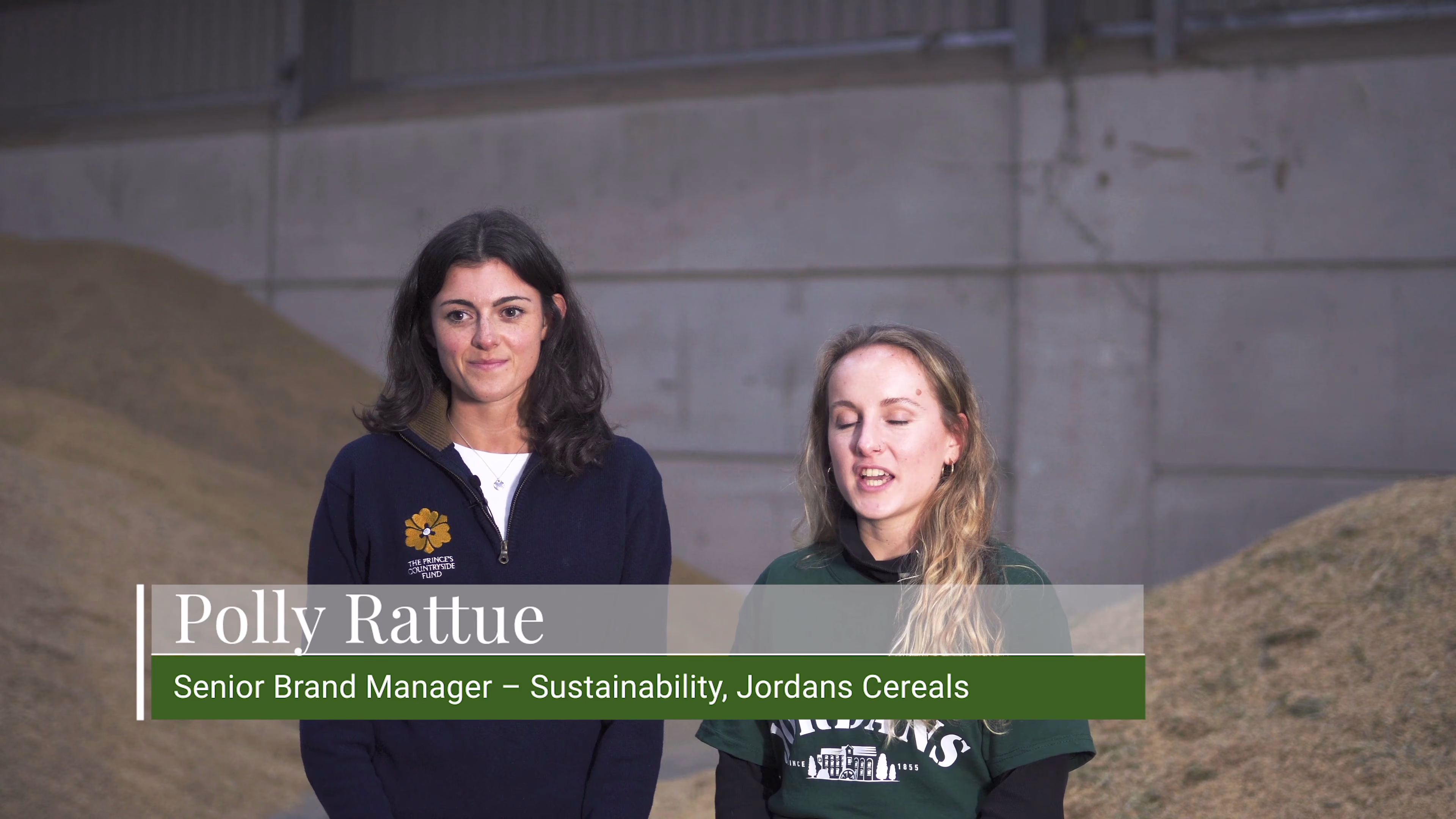 Rebecca Hadaway of The Prince’s Countryside Fund and Polly Rattue of Jordans Cereals speaking on camera