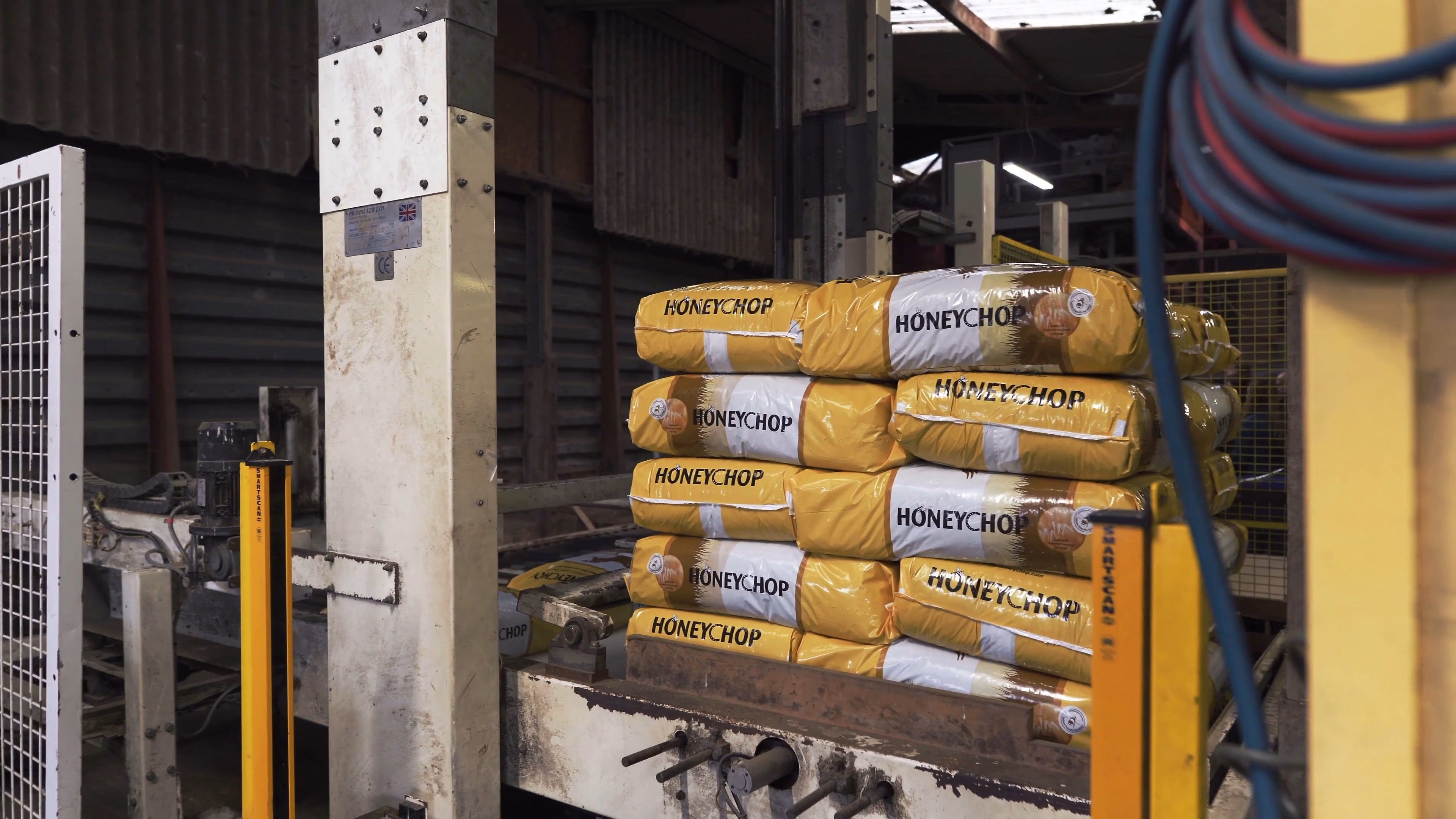 Bagged agricultural product in the working site environment