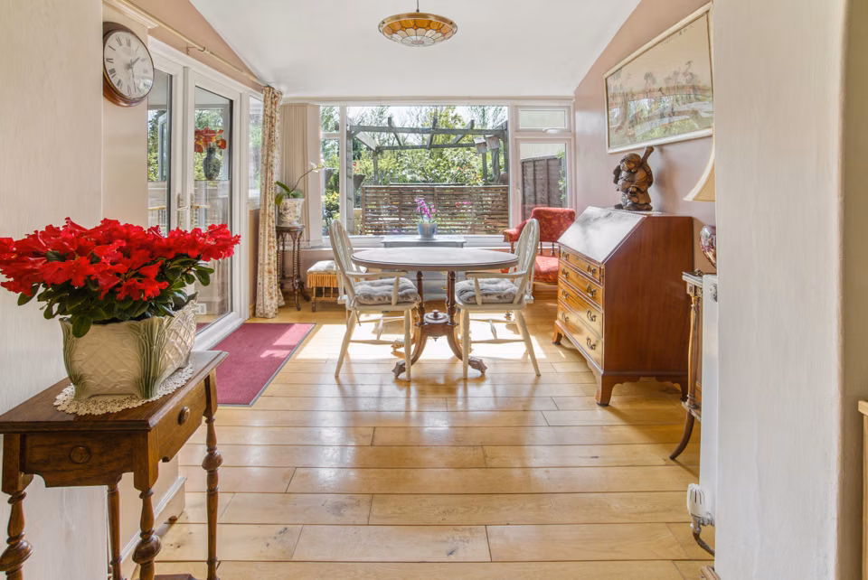 Dining table beside the conservatory windows — Cavendish