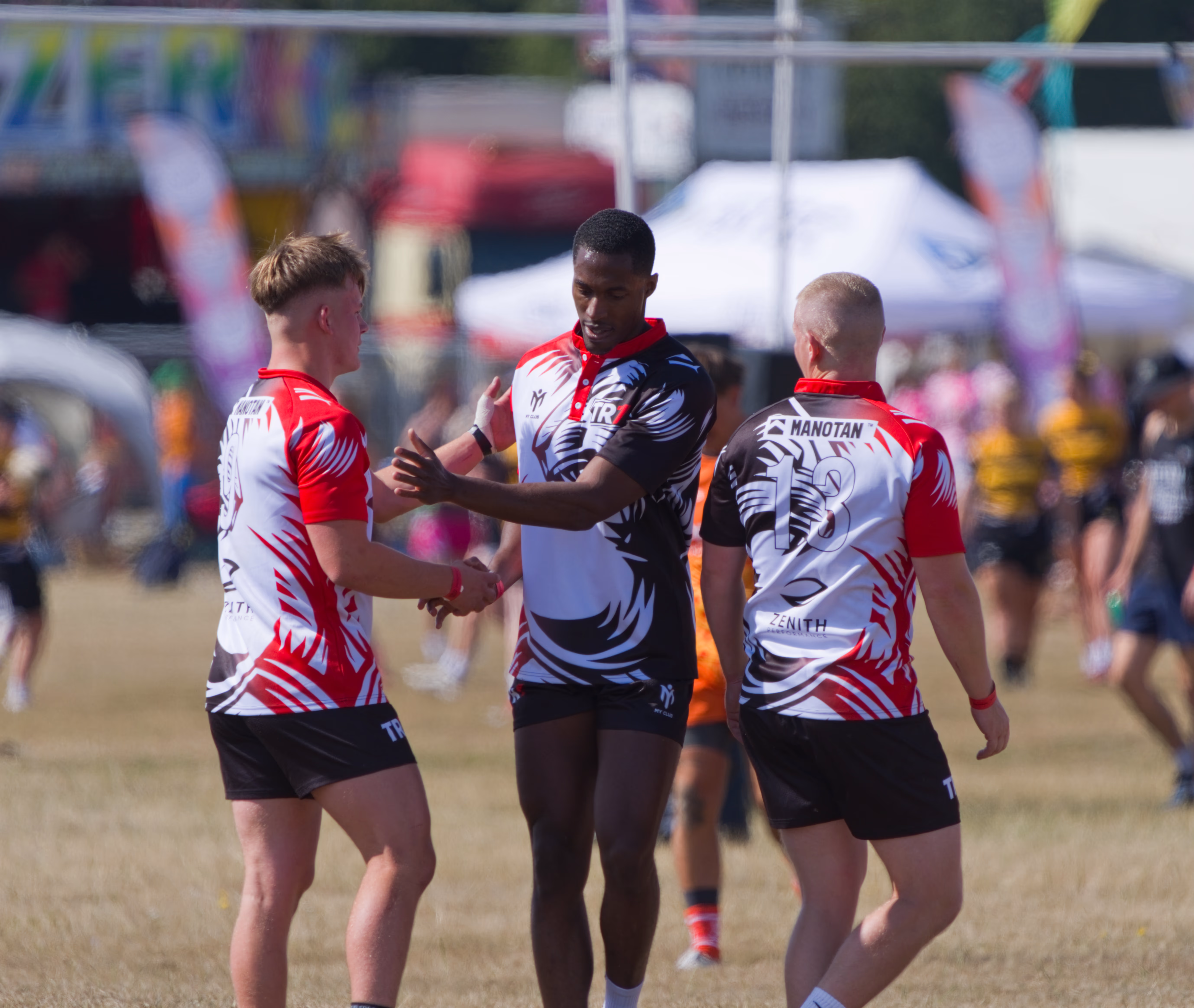 TR7 teammates regrouping between play at Cheltenham