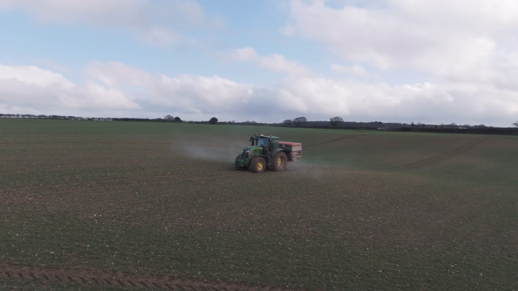 Tractor and trailer working on Norfolk farmland