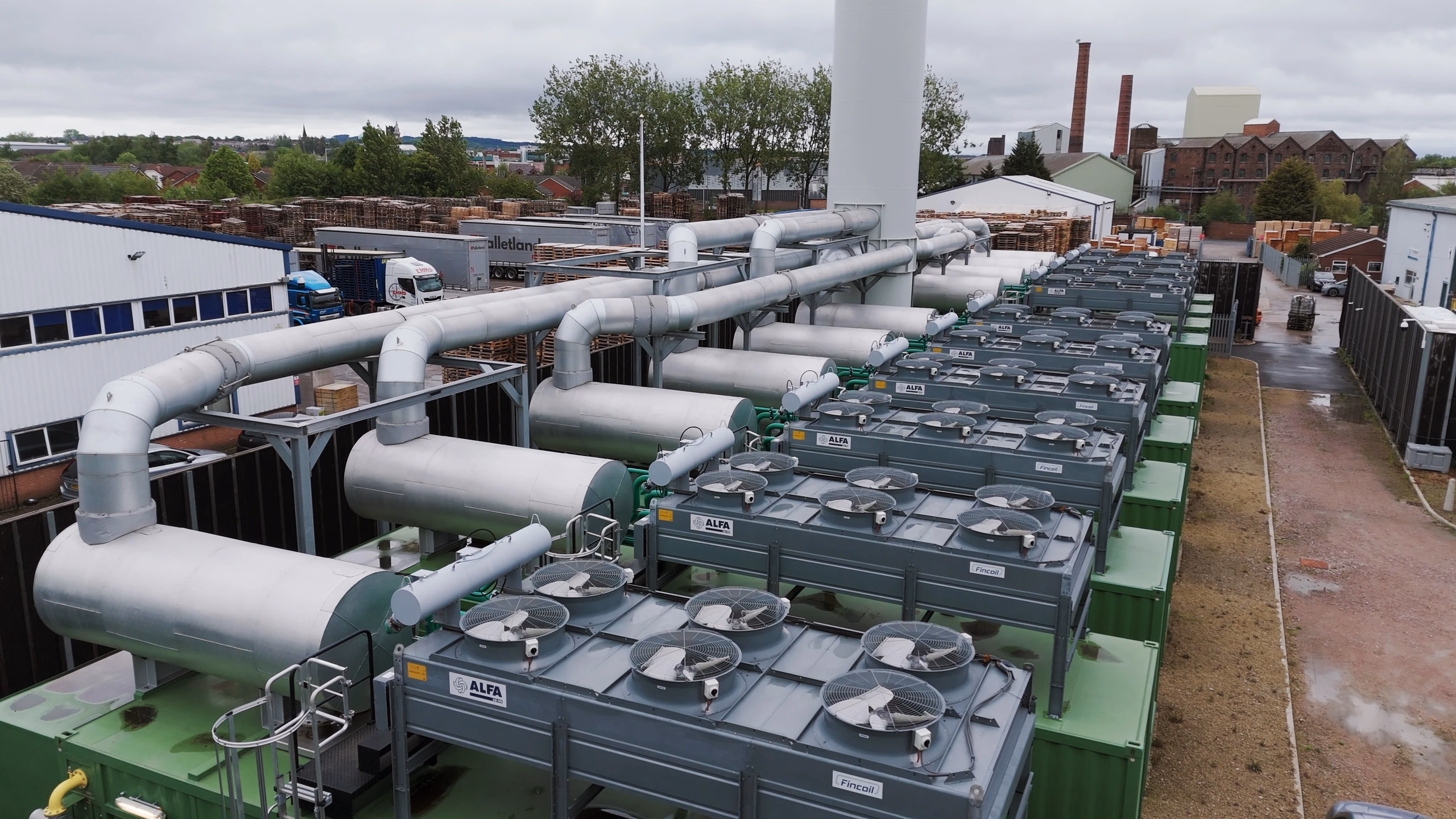 Aerial view of Terra Firma’s gas peaking plant in St Helens