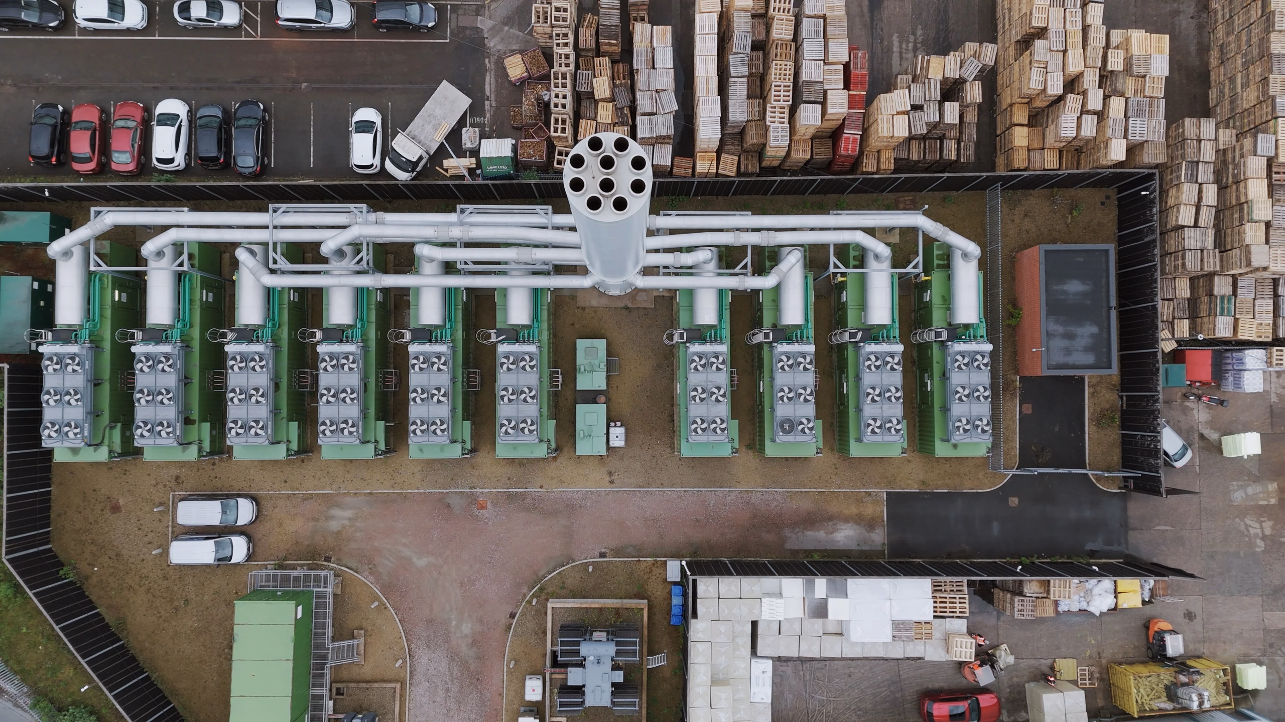 Overhead view of the generator layout at Terra Firma’s St Helens site