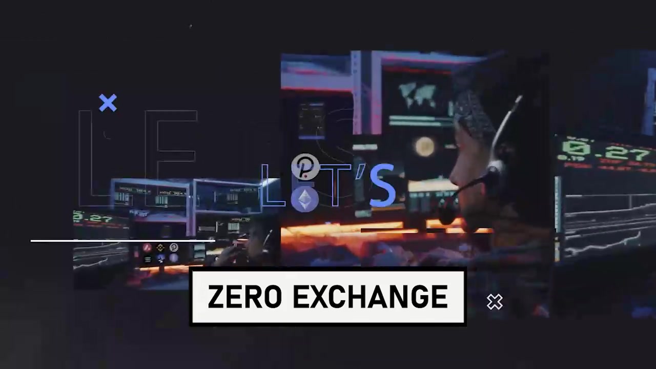 Zero Exchange interface screens in the animated promotional film