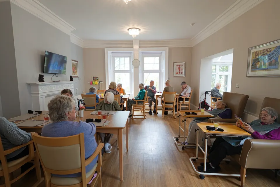 A wide view through Eastham’s shared dining area