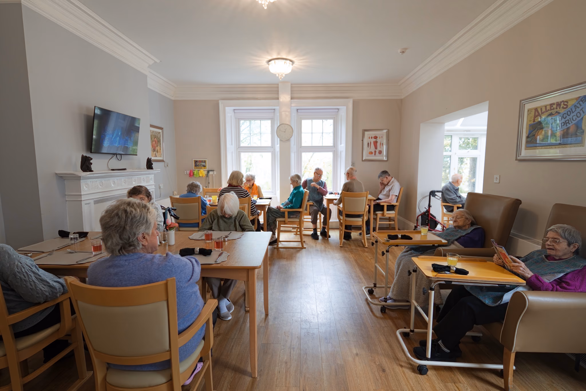A wide view through Eastham’s shared dining area