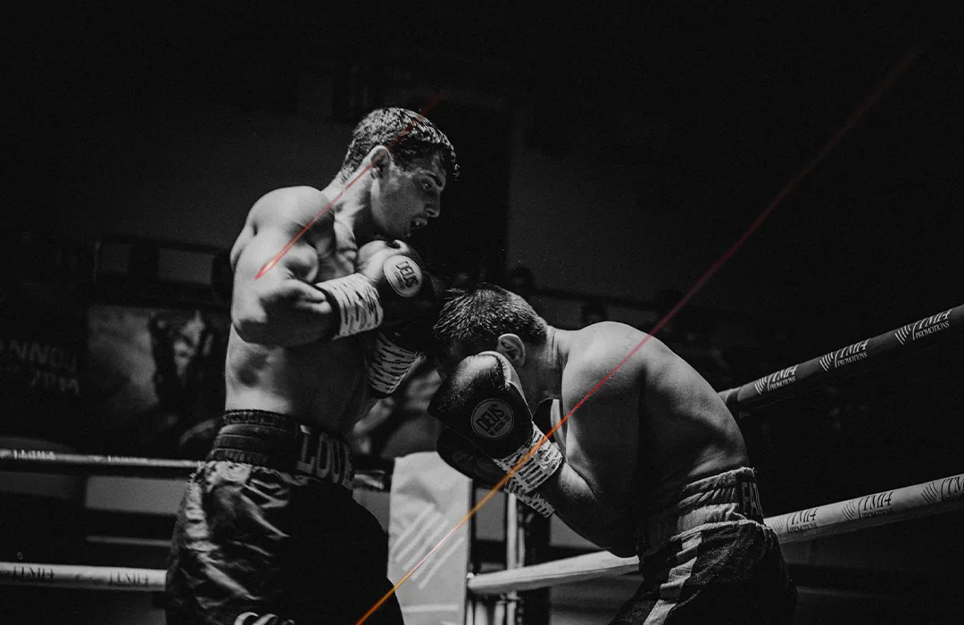 Louie O’Doherty boxing during a professional bout