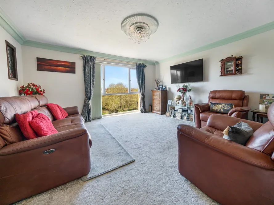 Living room prepared for photography