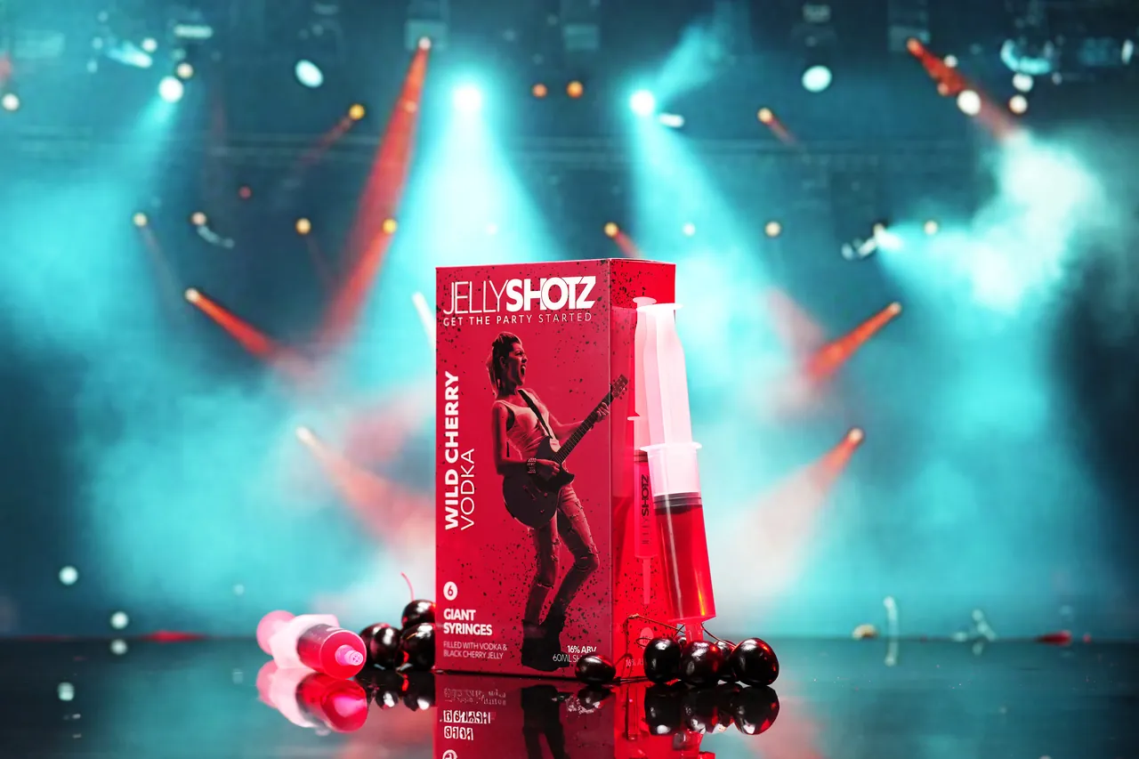 Cherry Jellyshotz pack under stage lights