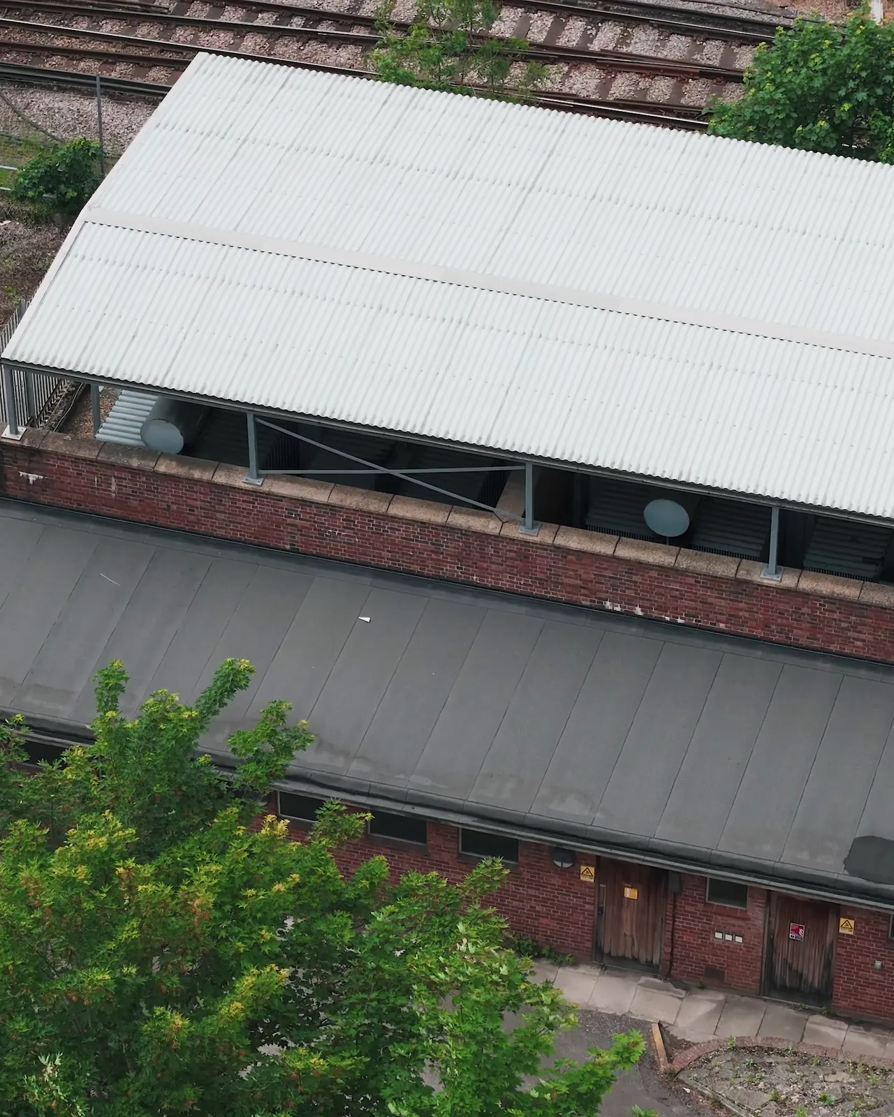 Substation building from the air