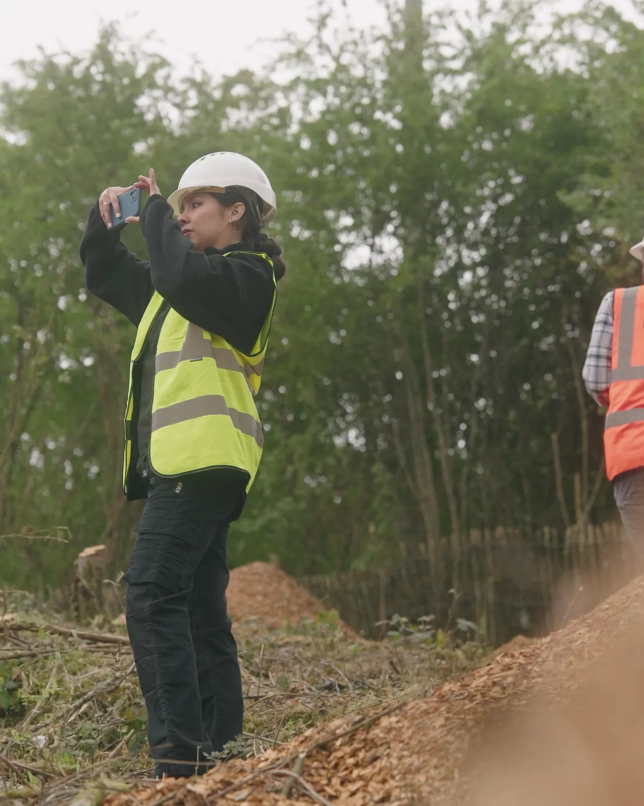 Our videographer filming site clearance